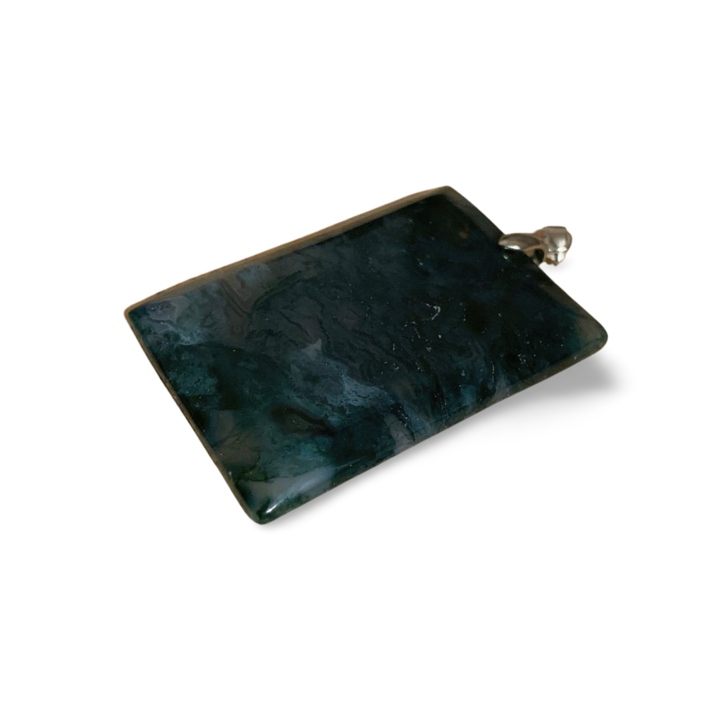 MOSS AGATE RECTANGULAR PENDANT