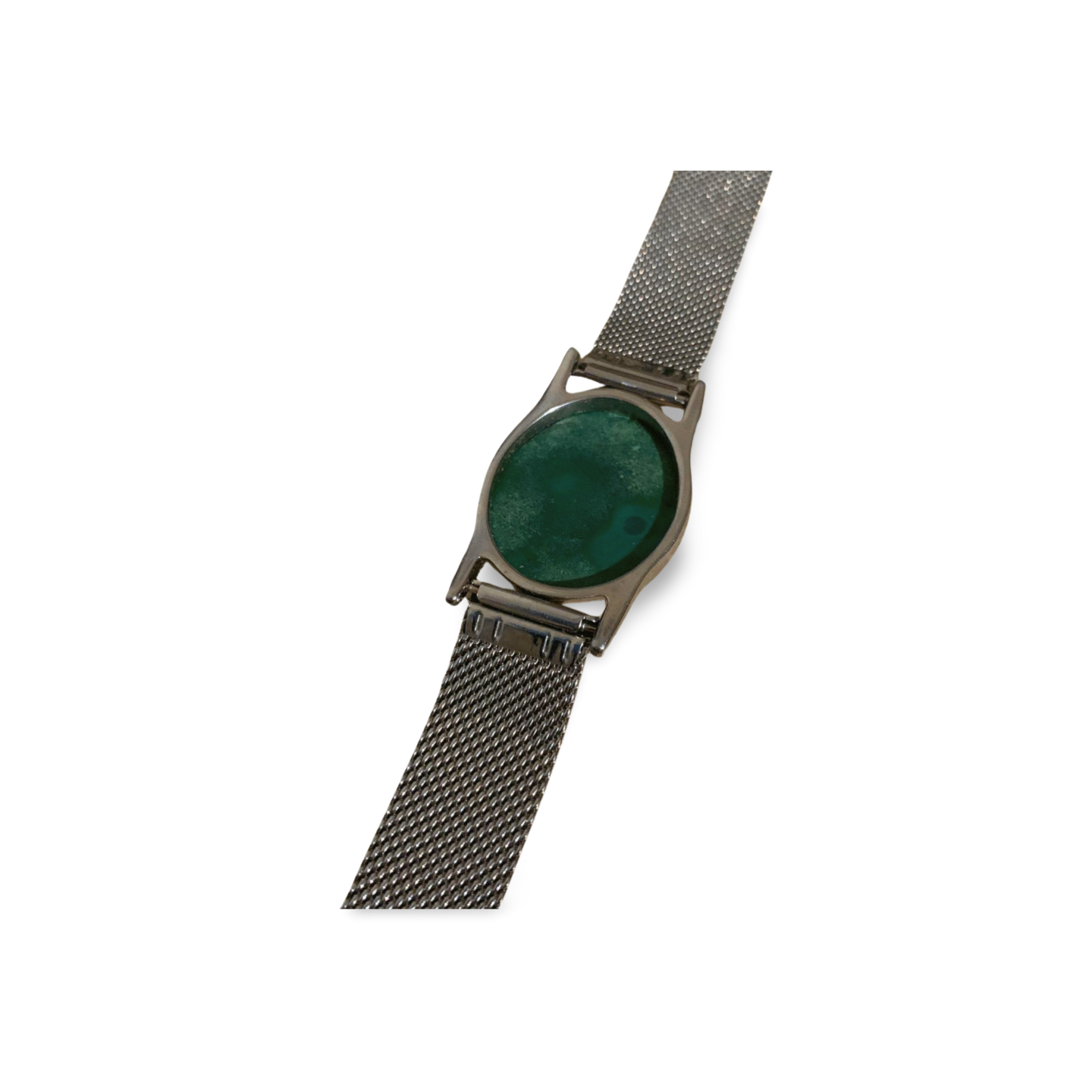 MALACHITE OVAL STAINLESS STEEL WATCH BRACELET