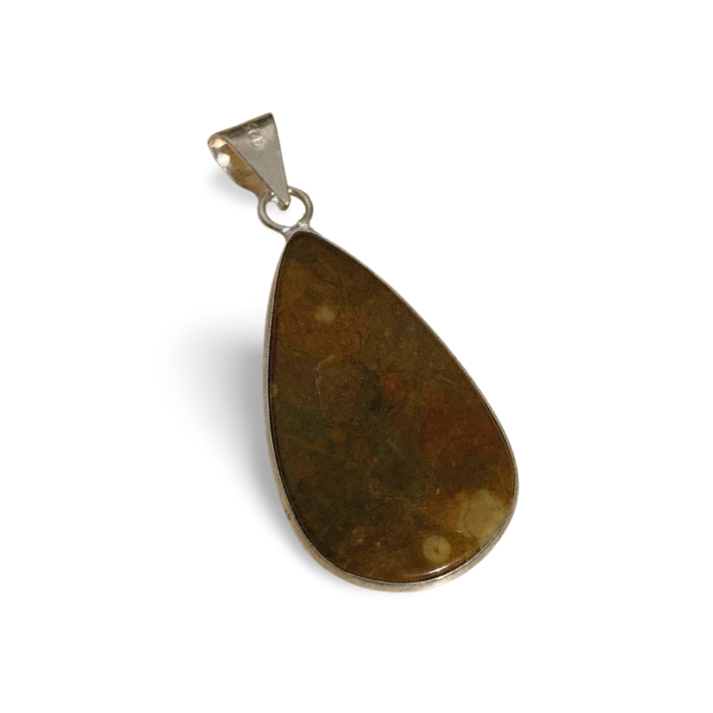 IMPERIAL JASPER SILVER TEARDROP PENDANT