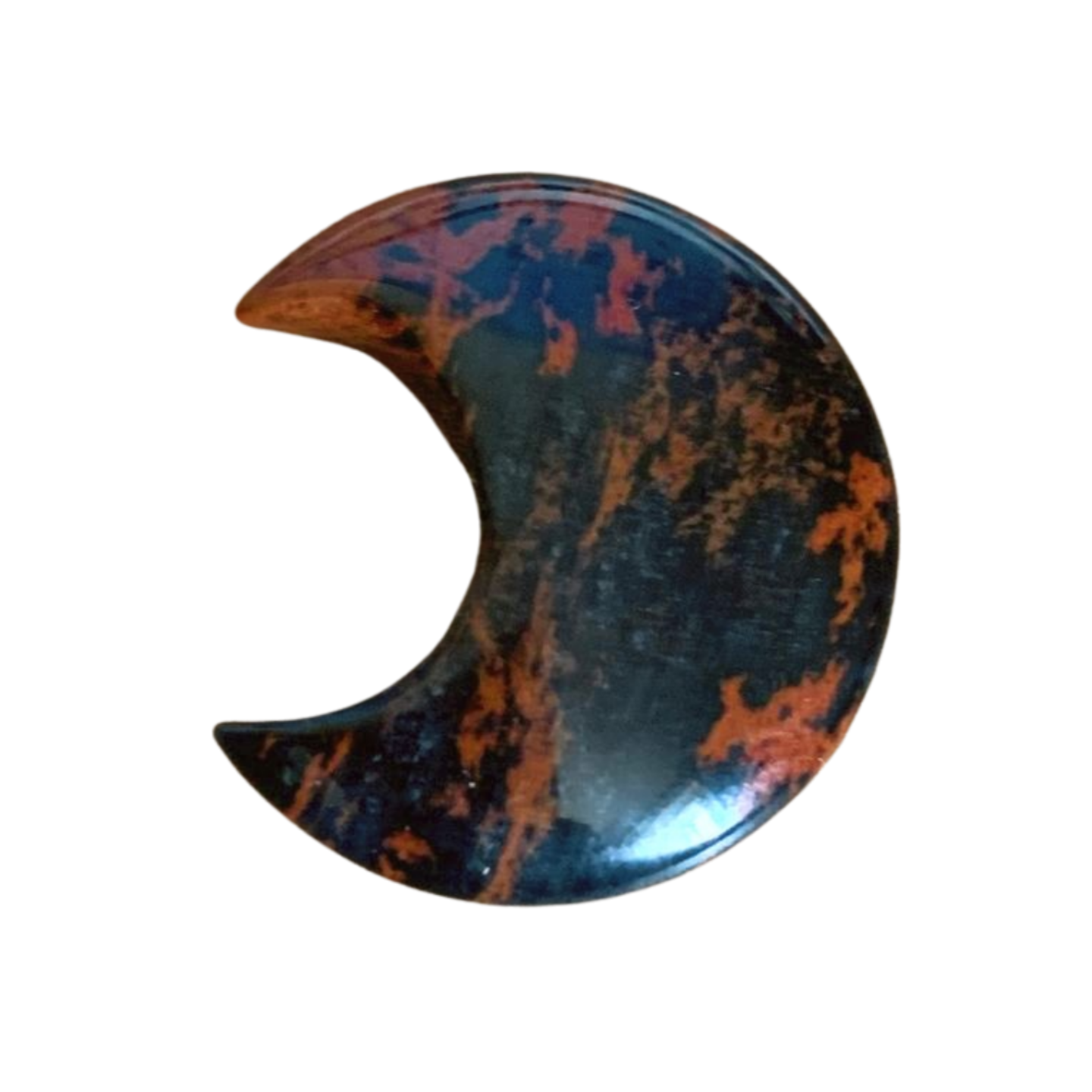 MAHOGANY OBSIDIAN CELESTIAL MOON CARVING