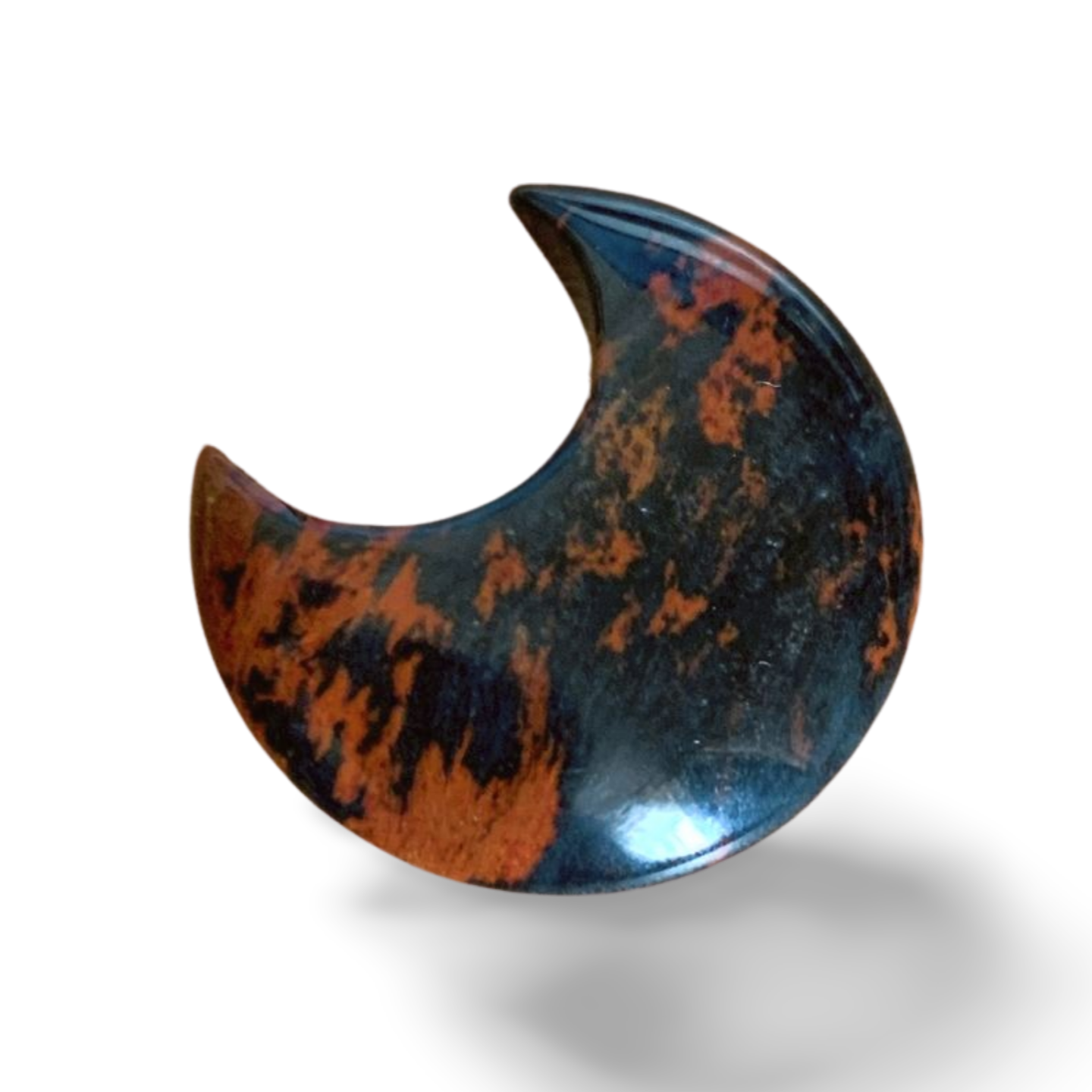 MAHOGANY OBSIDIAN CELESTIAL MOON CARVING