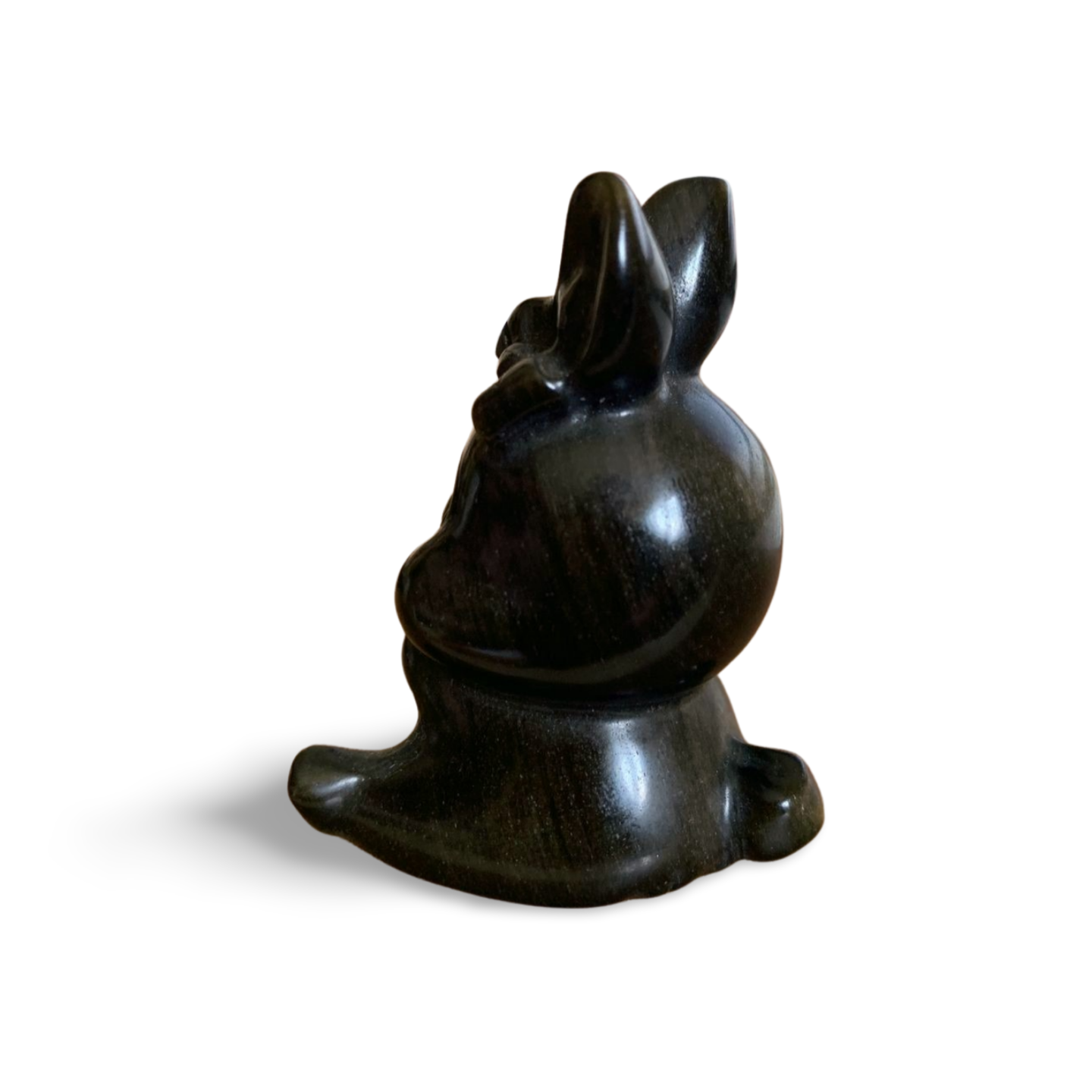 GOLD SHEEN OBSIDIAN BUNNY RABBIT CARVING