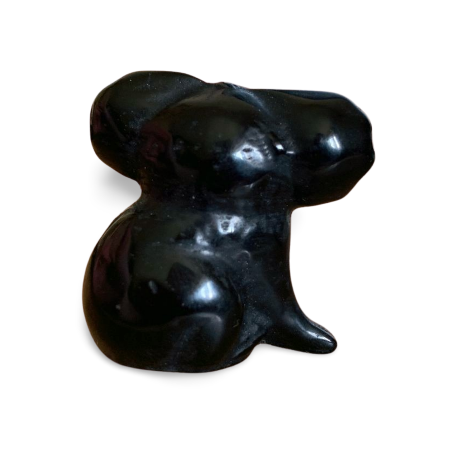 BLACK OBSIDIAN KOALA CARVING