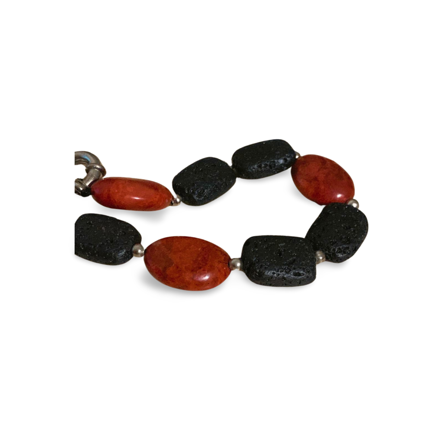 RED CORAL & LAVA ROCK NECKLACE