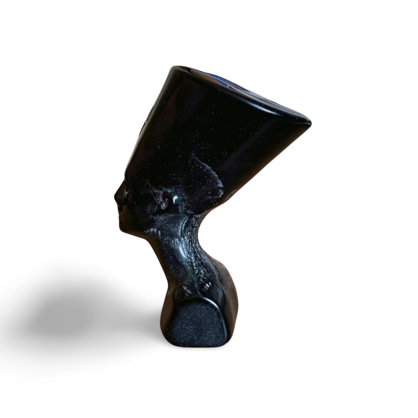 BLACK OBSIDIAN EGYPTIAN CLEOPATRA CARVING