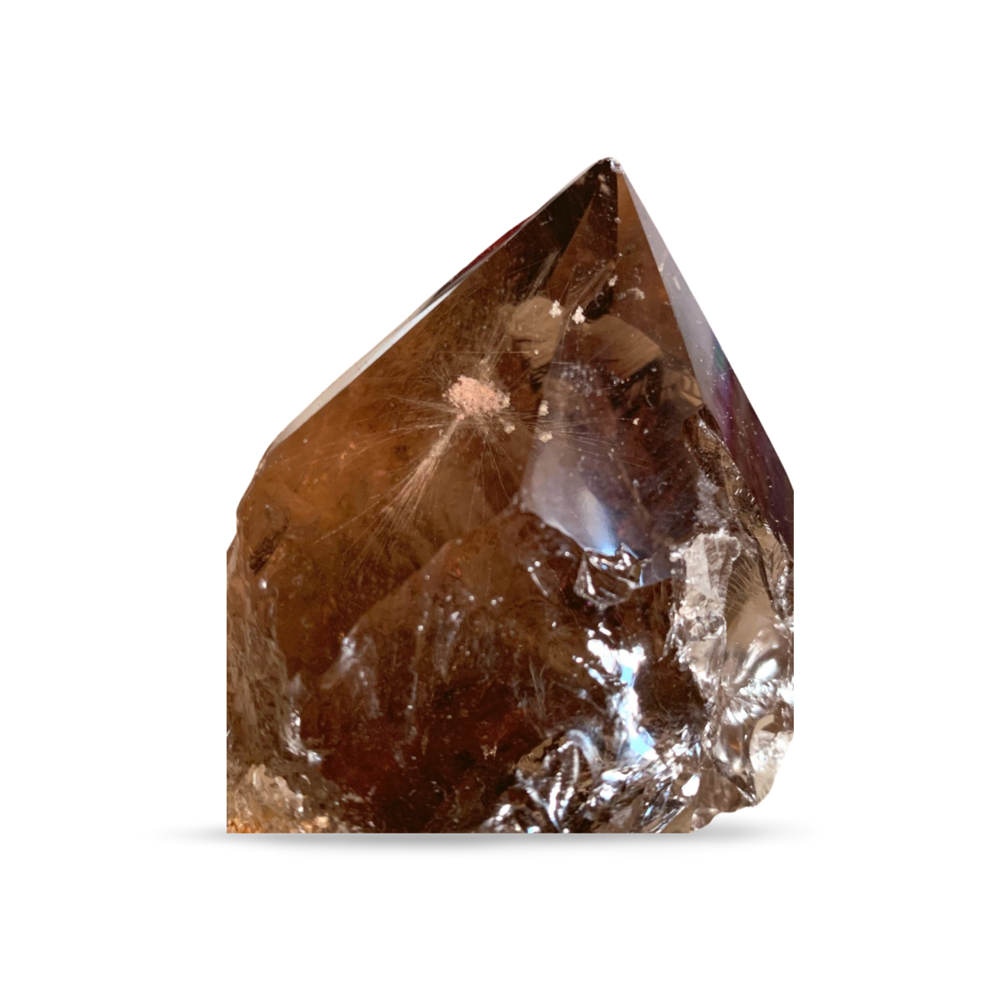 BRAZILIAN SMOKY QUARTZ GENERATOR with STAR BURST GOLDEN RUTILE