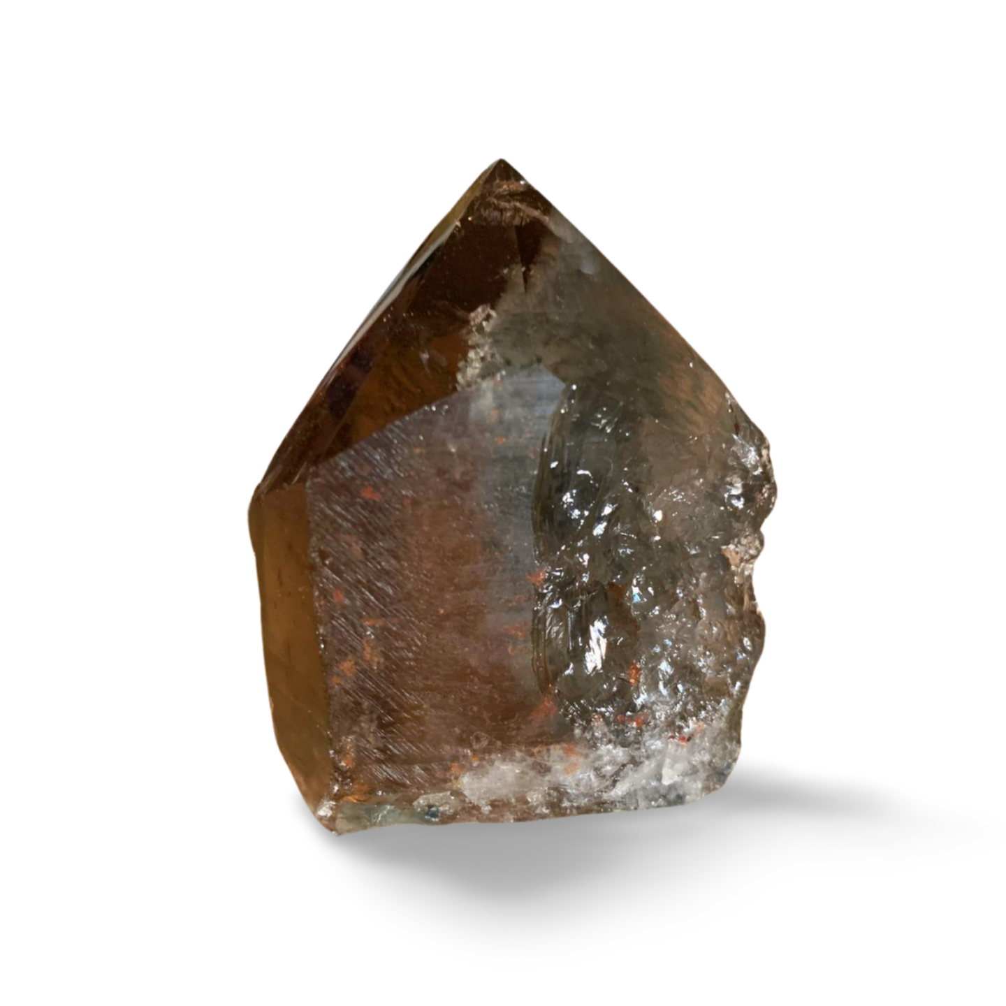 BRAZILIAN SMOKY QUARTZ GENERATOR with AMPHIBOLE & GOLDEN RUTILE