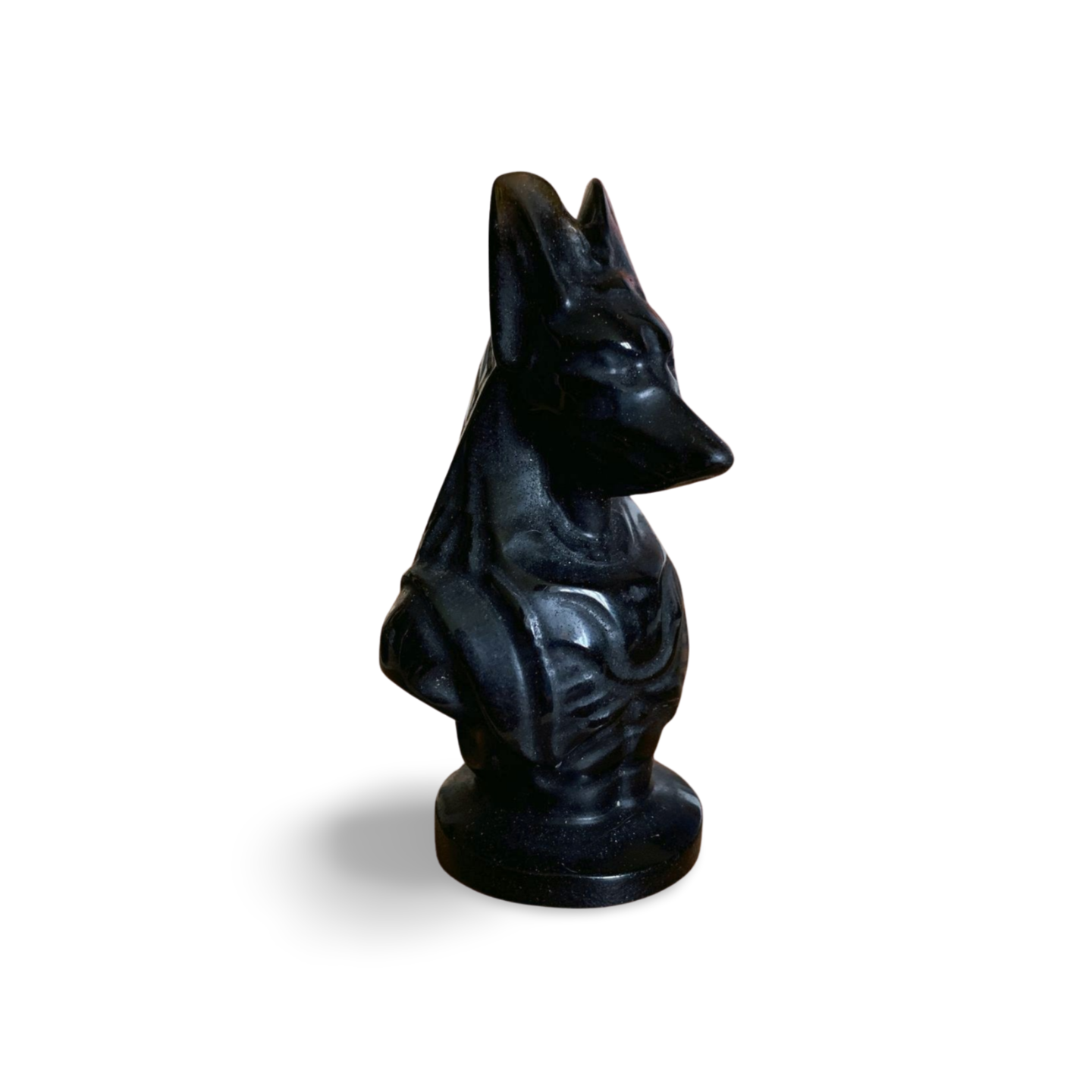 BLACK OBSIDIAN EGYPTIAN ANUBIS CARVING