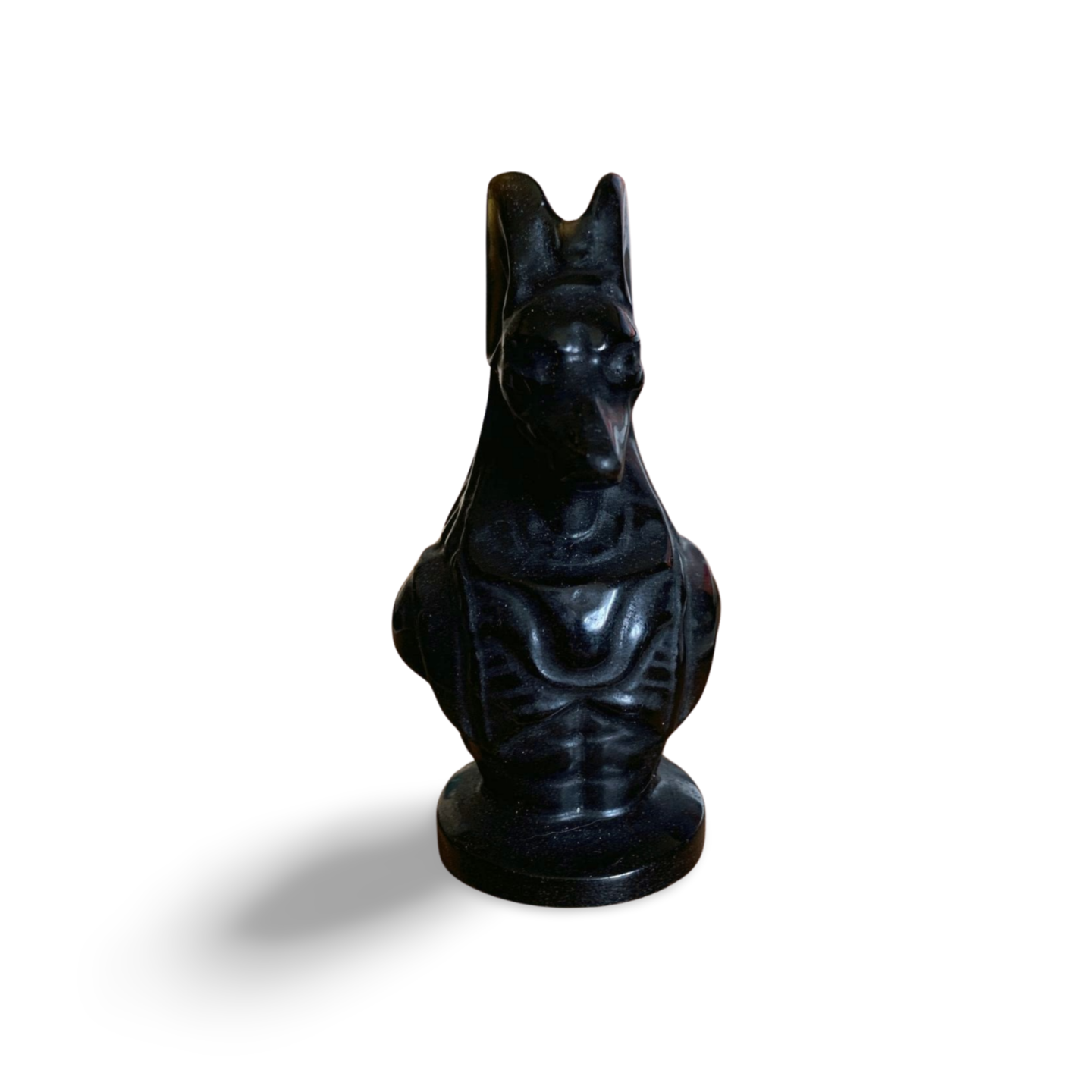 BLACK OBSIDIAN EGYPTIAN ANUBIS CARVING