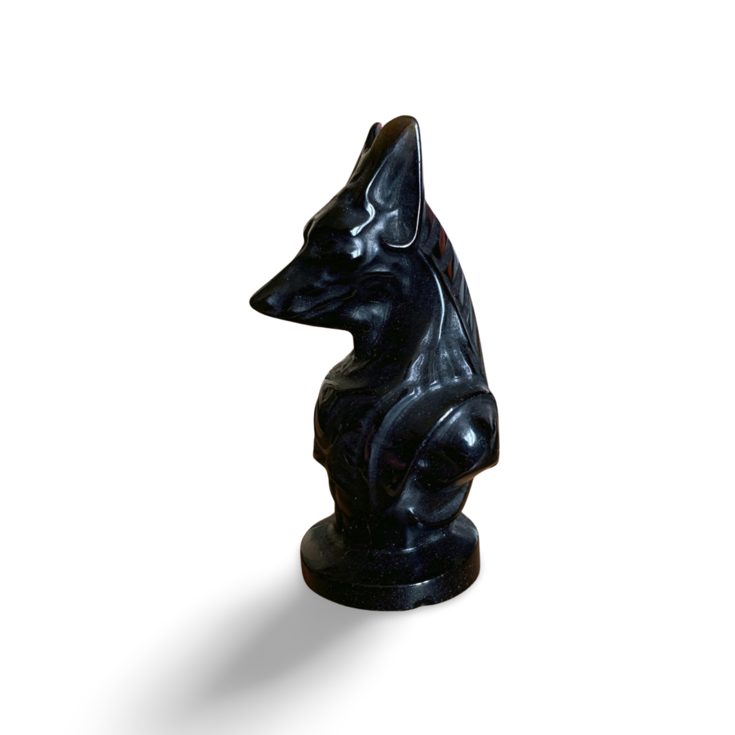 BLACK OBSIDIAN EGYPTIAN ANUBIS CARVING