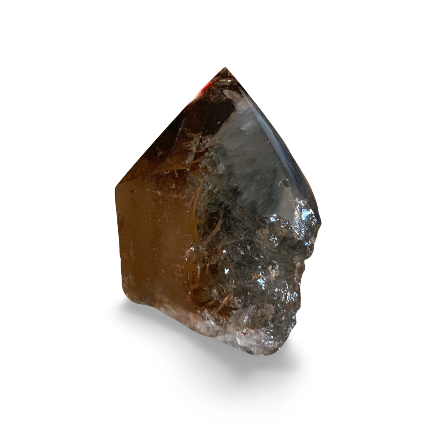 BRAZILIAN SMOKY QUARTZ GENERATOR with AMPHIBOLE & GOLDEN RUTILE