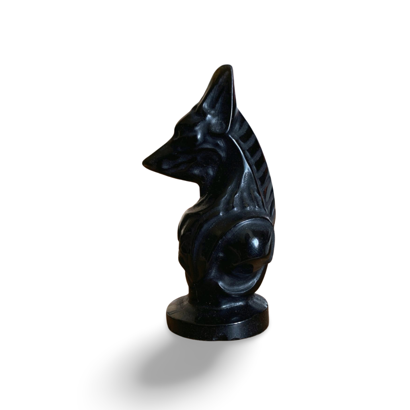 BLACK OBSIDIAN EGYPTIAN ANUBIS CARVING