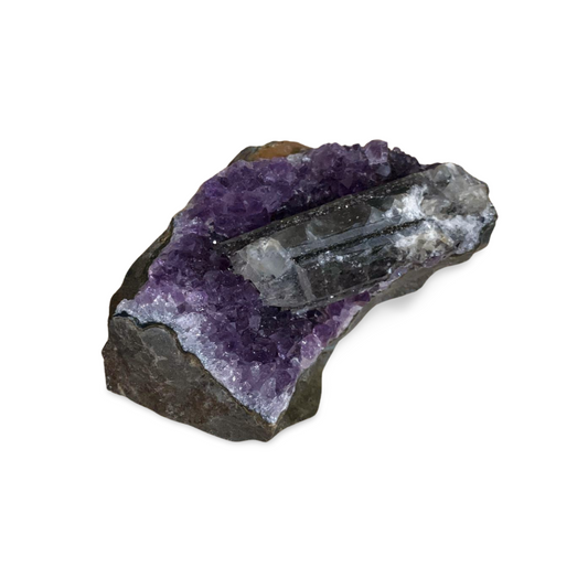 URUGUAY 'SKUNK' AMETHYST PRISMATIC CALCITE CLUSTER