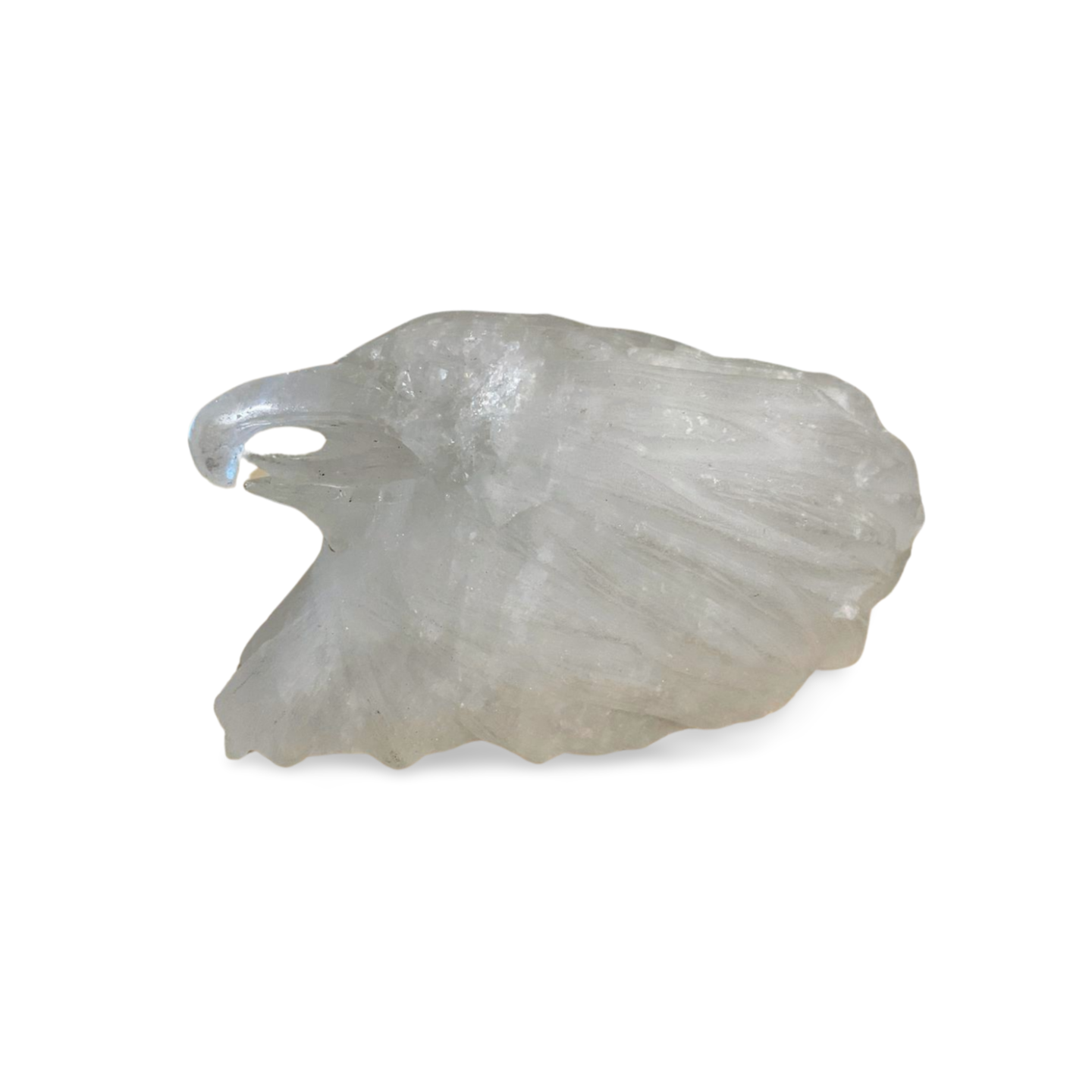 HAND CARVED GARDEN QUARTZ  CRYSTAL STATEMENT EAGLE HEAD