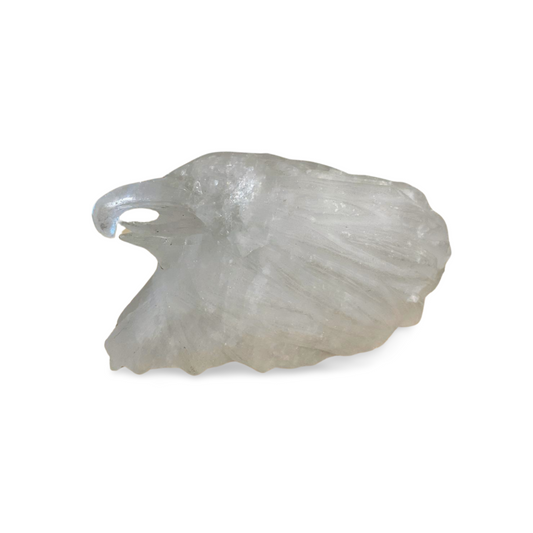 HAND CARVED GARDEN QUARTZ  CRYSTAL STATEMENT EAGLE HEAD