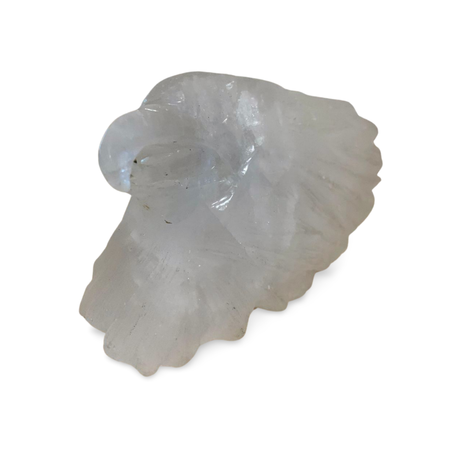 HAND CARVED GARDEN QUARTZ  CRYSTAL STATEMENT EAGLE HEAD