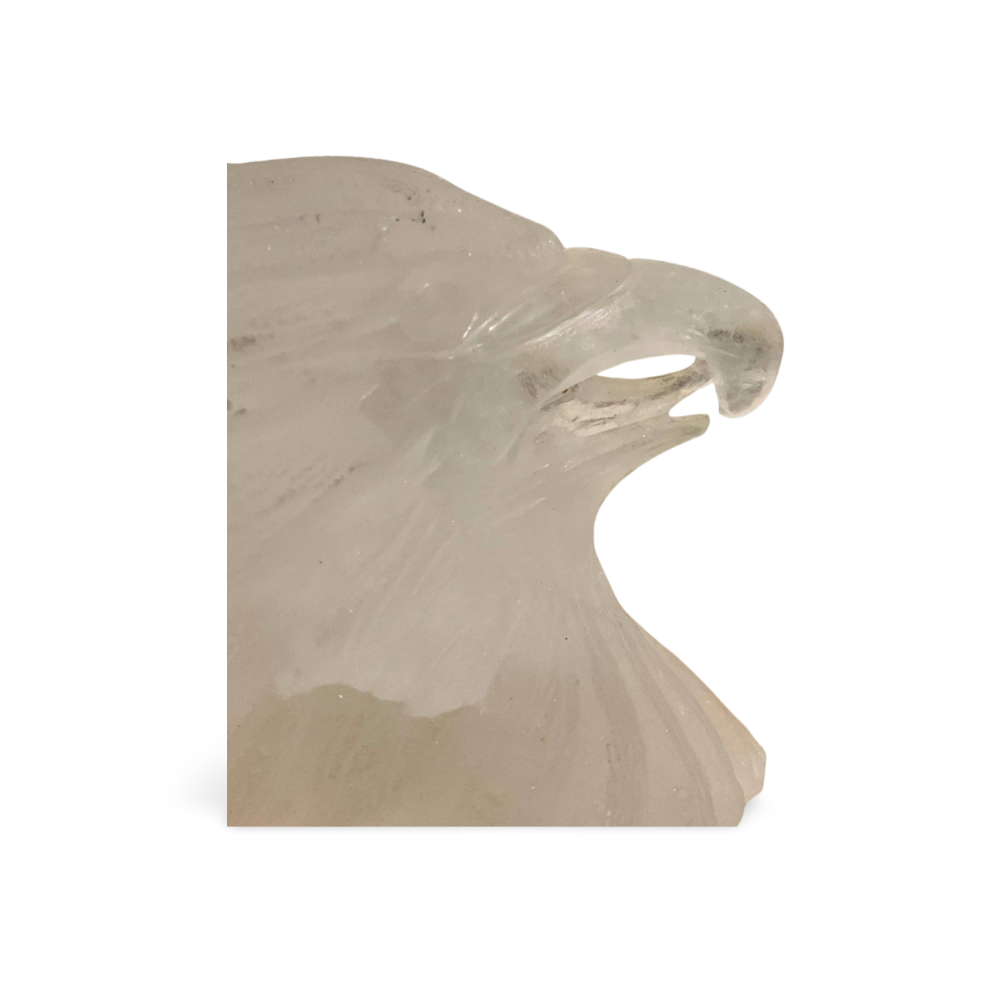 HAND CARVED GARDEN QUARTZ  CRYSTAL STATEMENT EAGLE HEAD