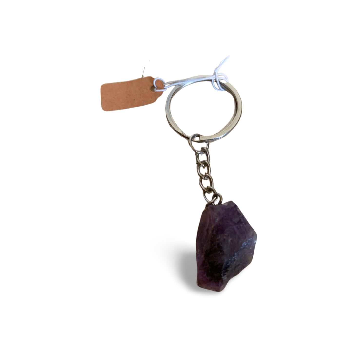 RAW AMETHYST KEYRING