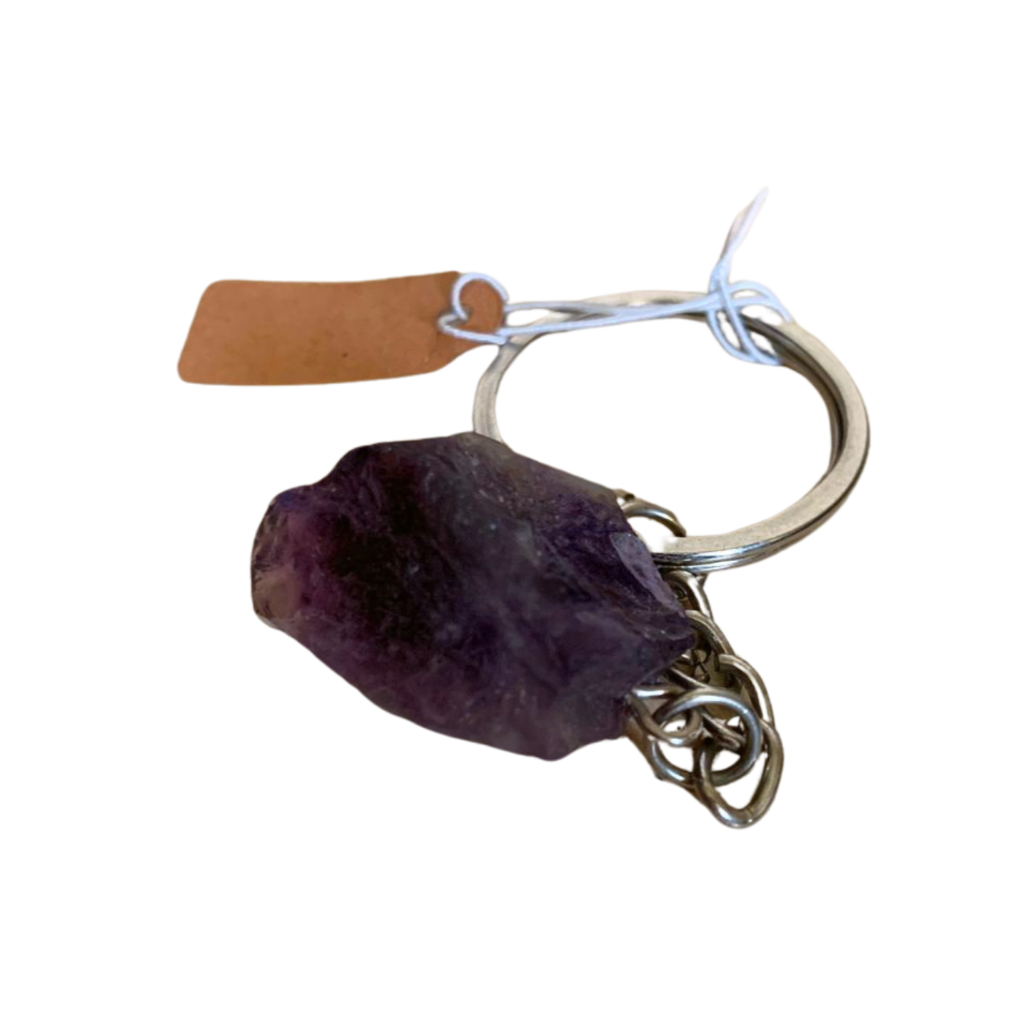 RAW AMETHYST KEYRING