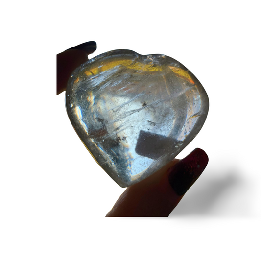 HIGH GRADE CLEAR QUARTZ PUFFY HEART