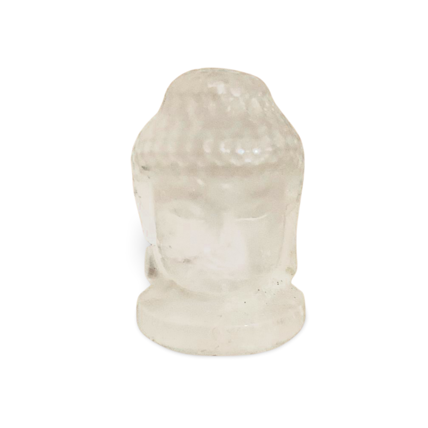 CLEAR QUARTZ BUDDHA HEAD CARVING