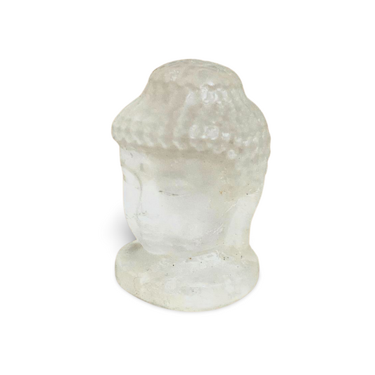 CLEAR QUARTZ BUDDHA HEAD CARVING