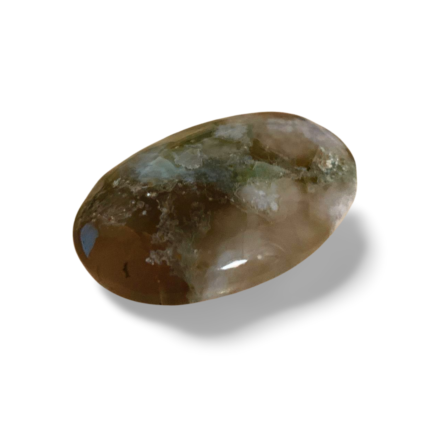 GREEN FLOWER AGATE PALM STONE