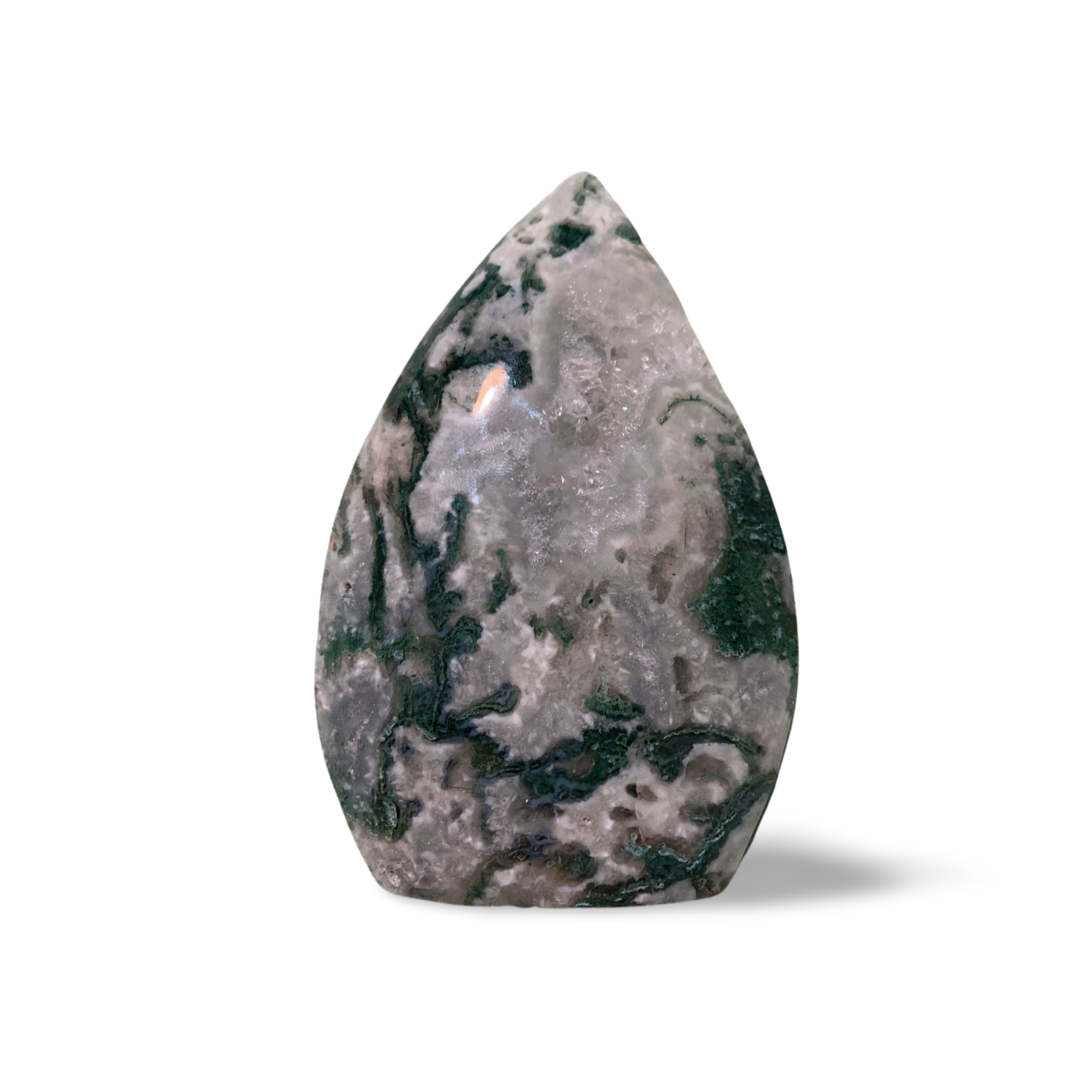 MOSS AGATE DRUZY TEARDROP FREEFORM