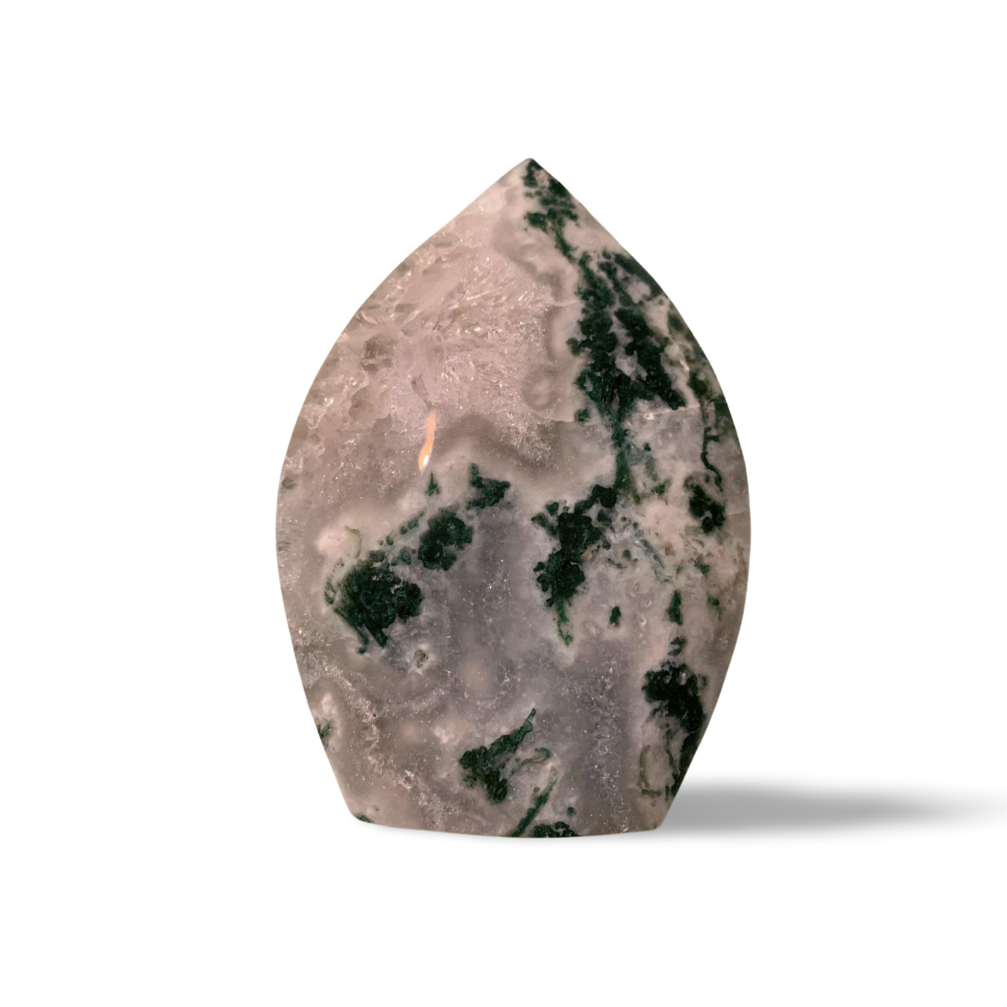 MOSS AGATE DRUZY TEARDROP FREEFORM