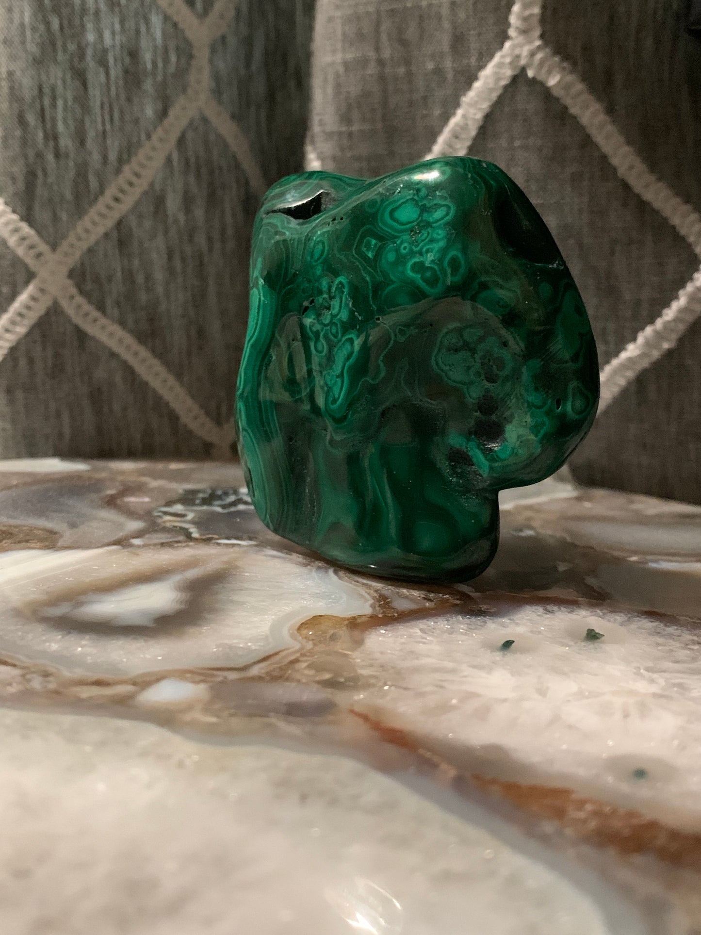 MALACHITE POLISHED FREEFORM with DRUZY