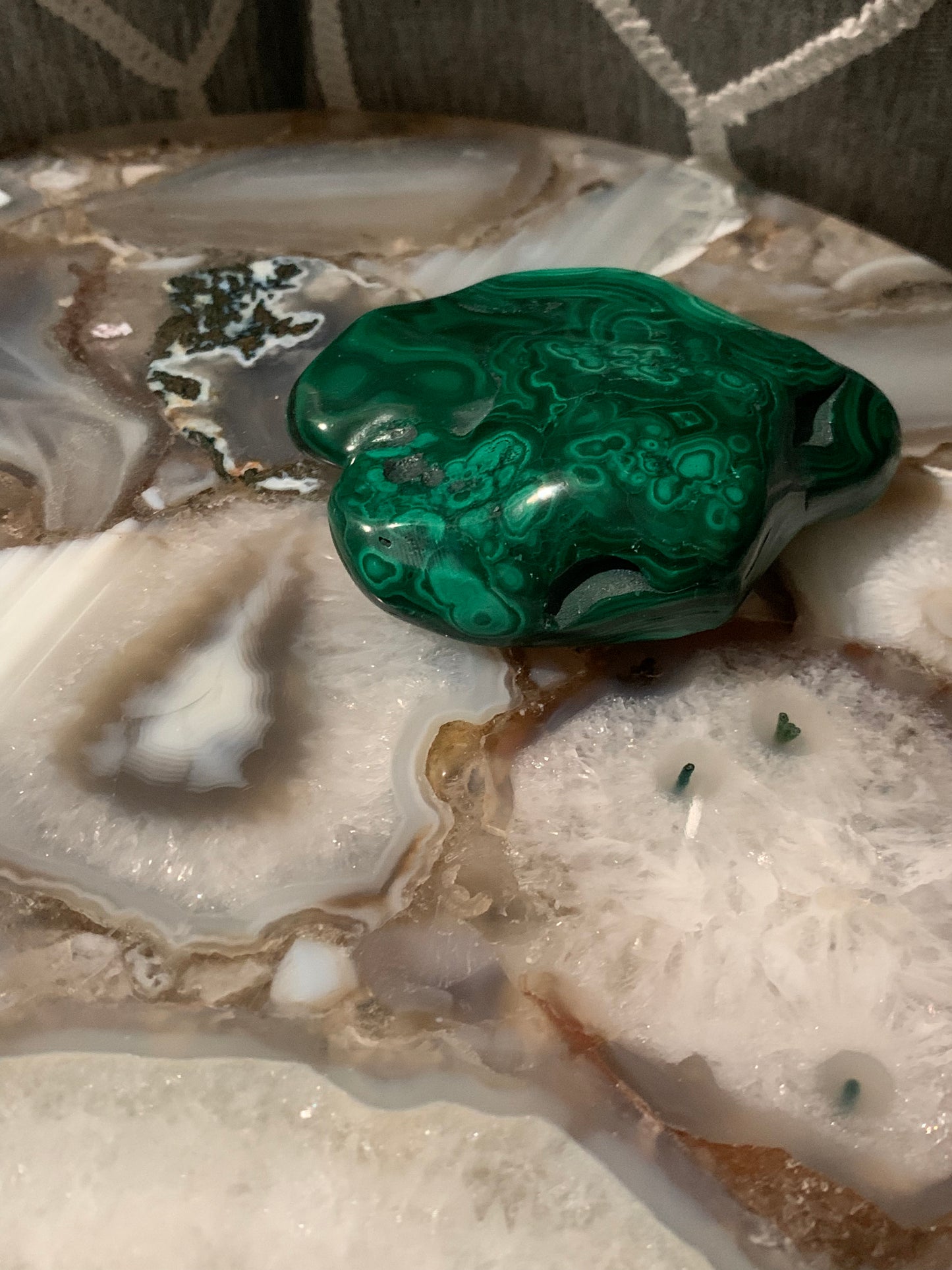 MALACHITE POLISHED FREEFORM with DRUZY