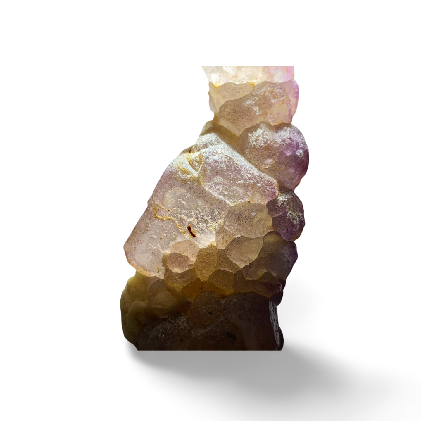 PURPLE EDGED CLEAR FLUORITE on BARITE CLUSTER