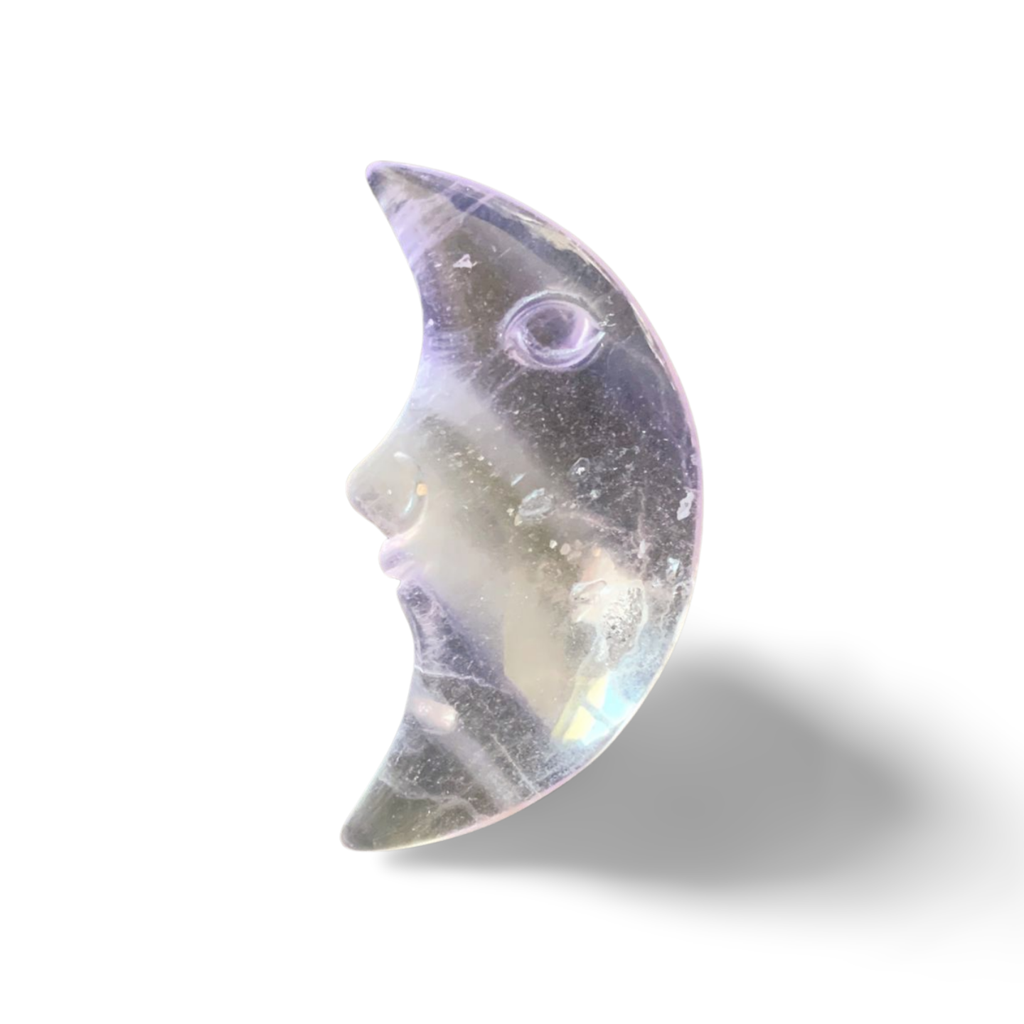 PURPLE FLUORITE MOON FACE CARVING