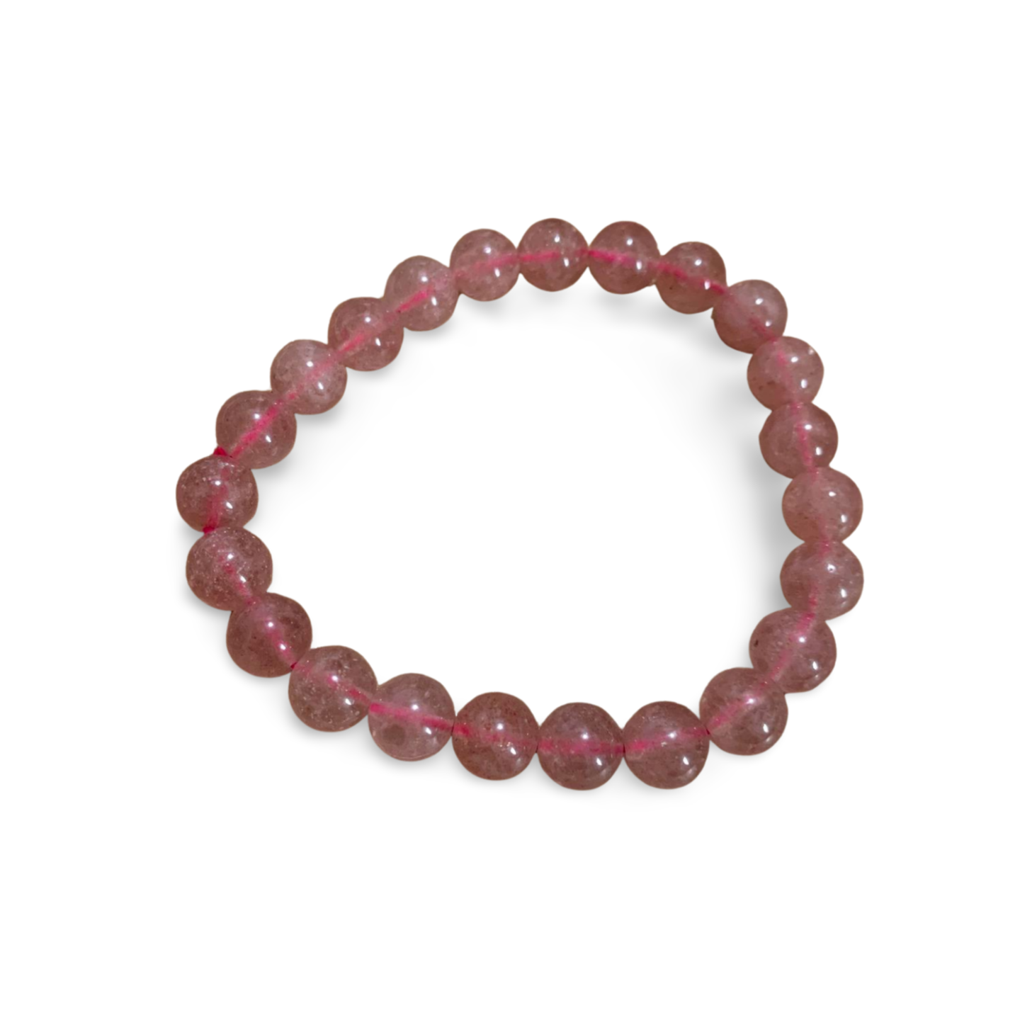 STRAWBERRY QUARTZ BEADED BRACELET