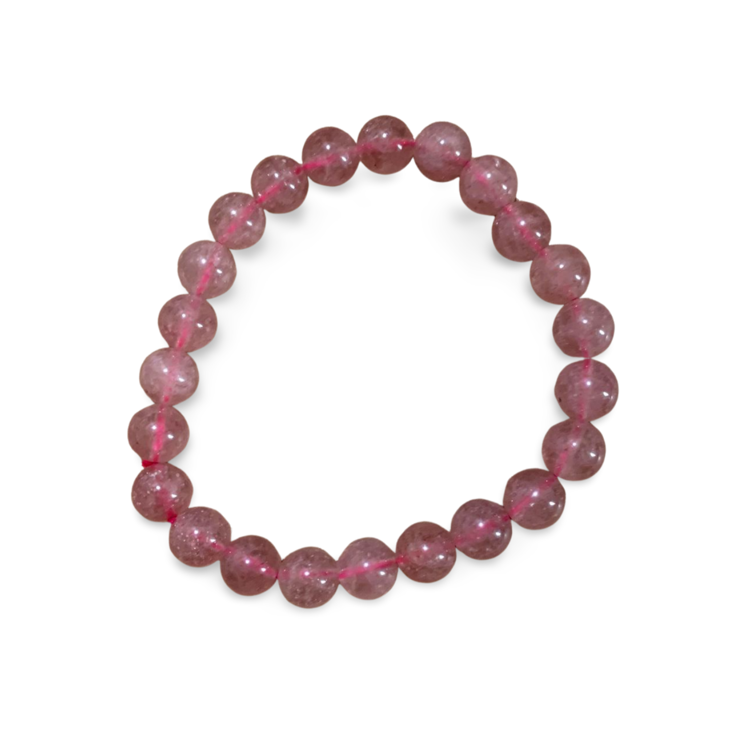 STRAWBERRY QUARTZ BEADED BRACELET