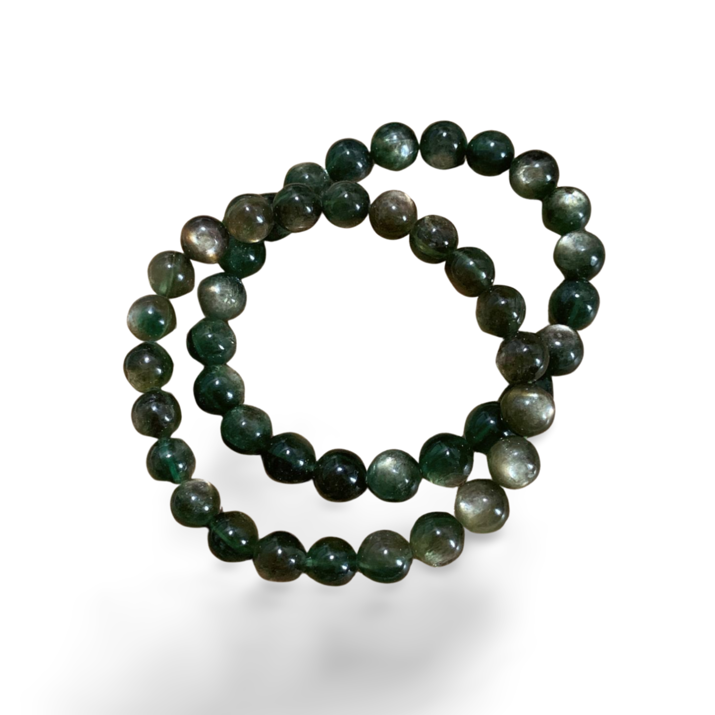 EMERALD GREEN MICA BEADED BRACELET