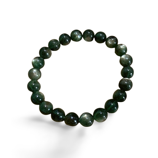 EMERALD GREEN MICA BEADED BRACELET