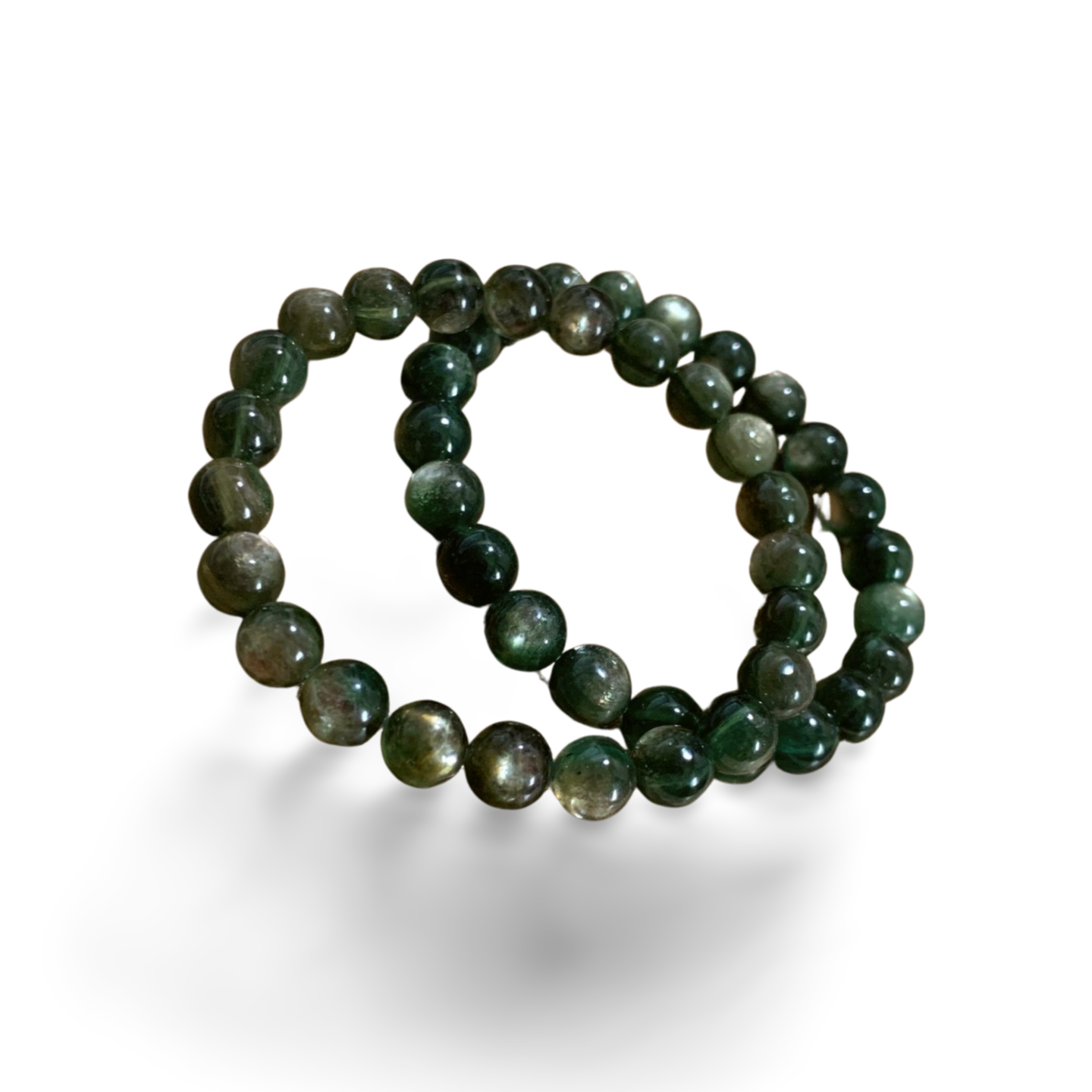 EMERALD GREEN MICA BEADED BRACELET