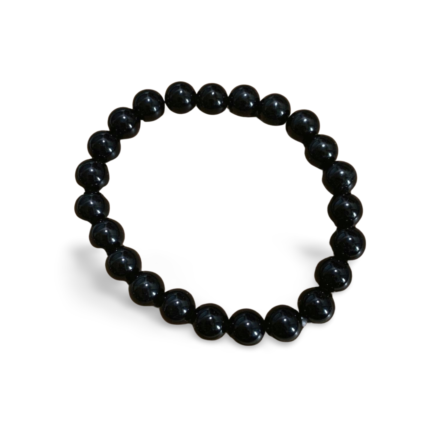 BLACK OBSIDIAN BEADED BRACELET