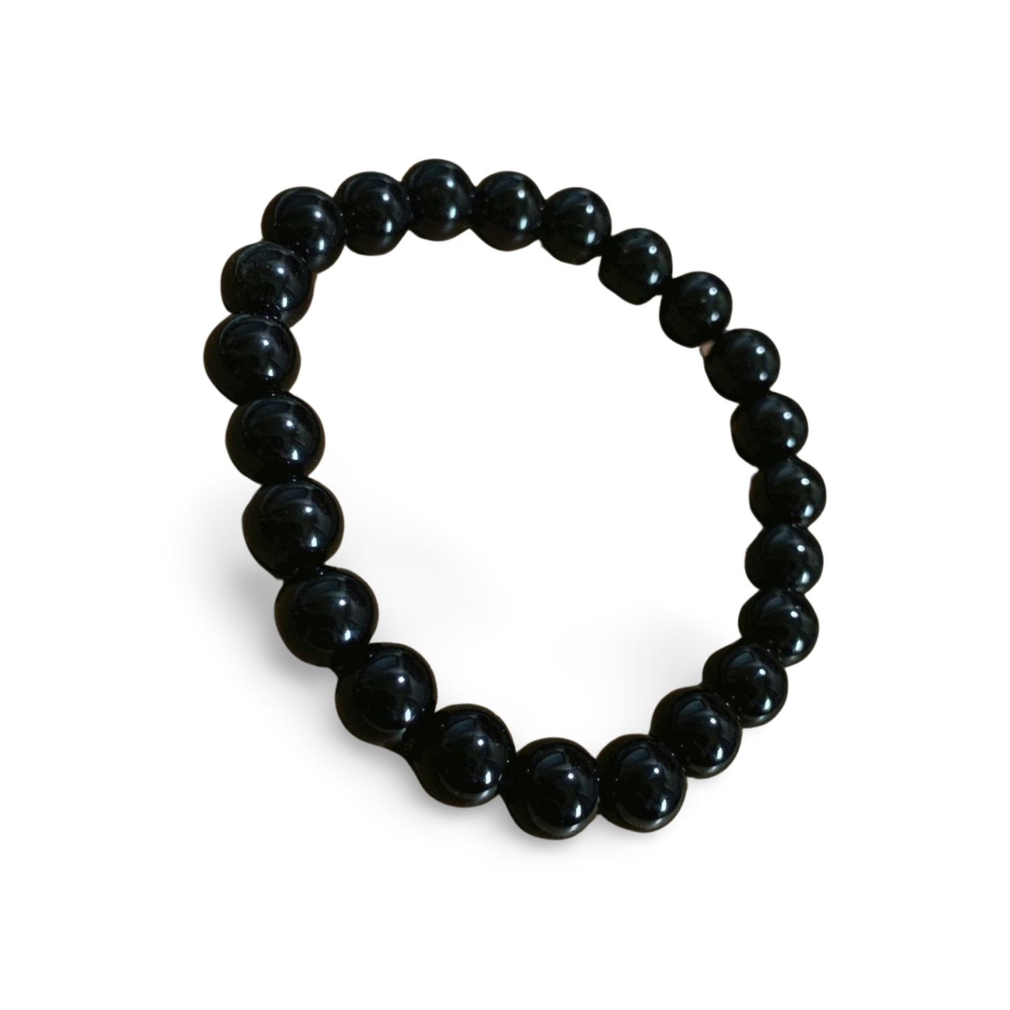 BLACK OBSIDIAN BEADED BRACELET