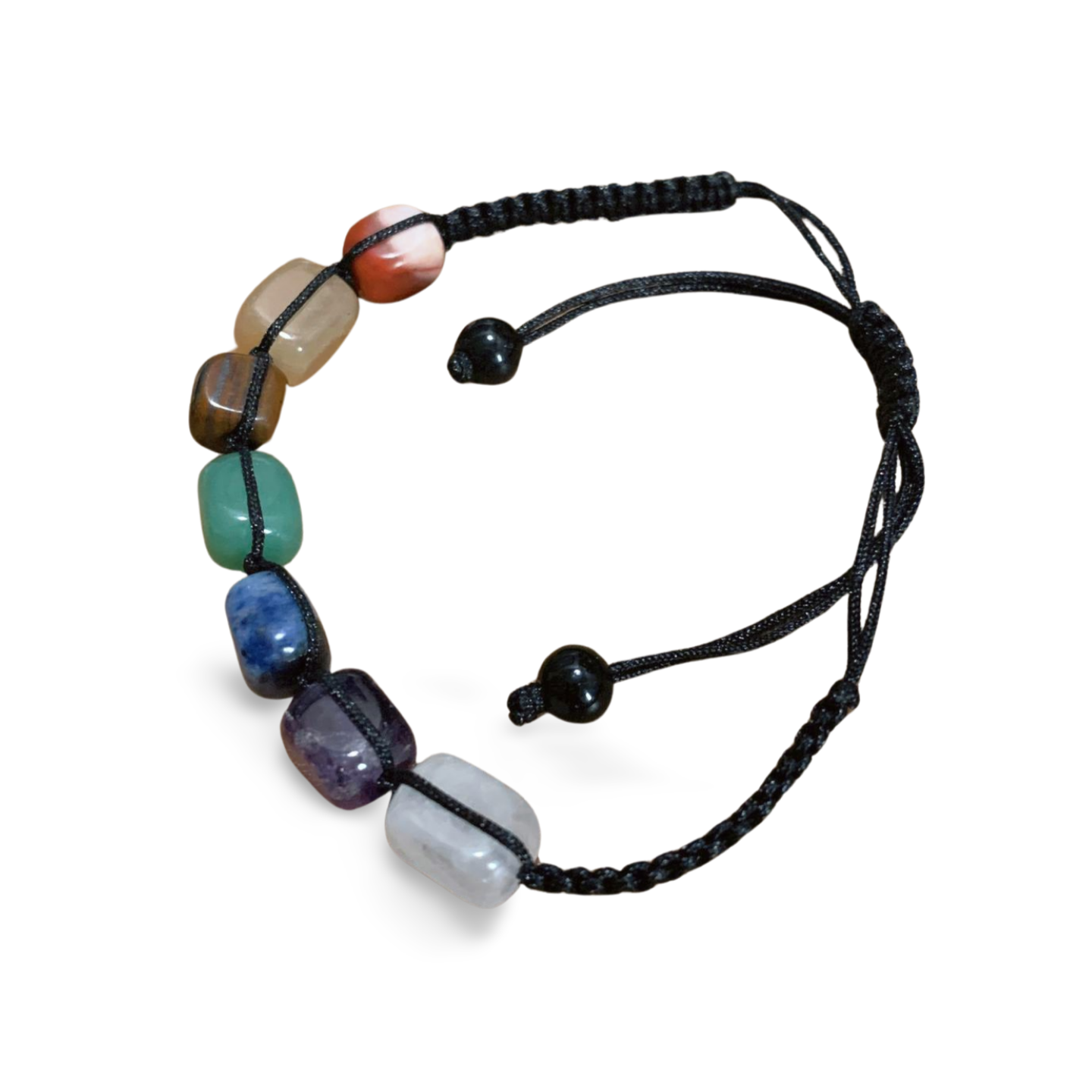 WOVEN 7 CHAKRA CRYSTAL ADJUSTABLE BRACELET