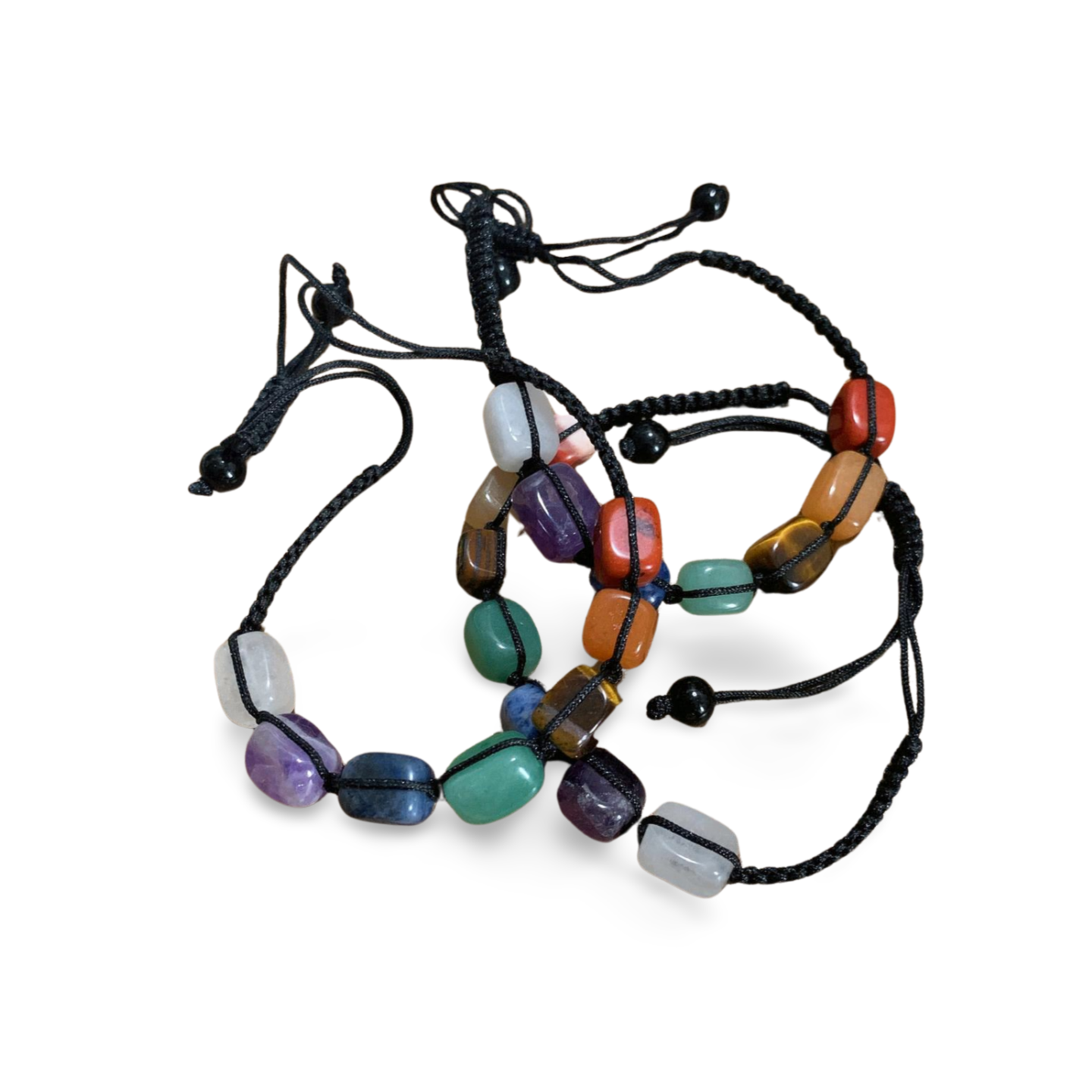 WOVEN 7 CHAKRA CRYSTAL ADJUSTABLE BRACELET