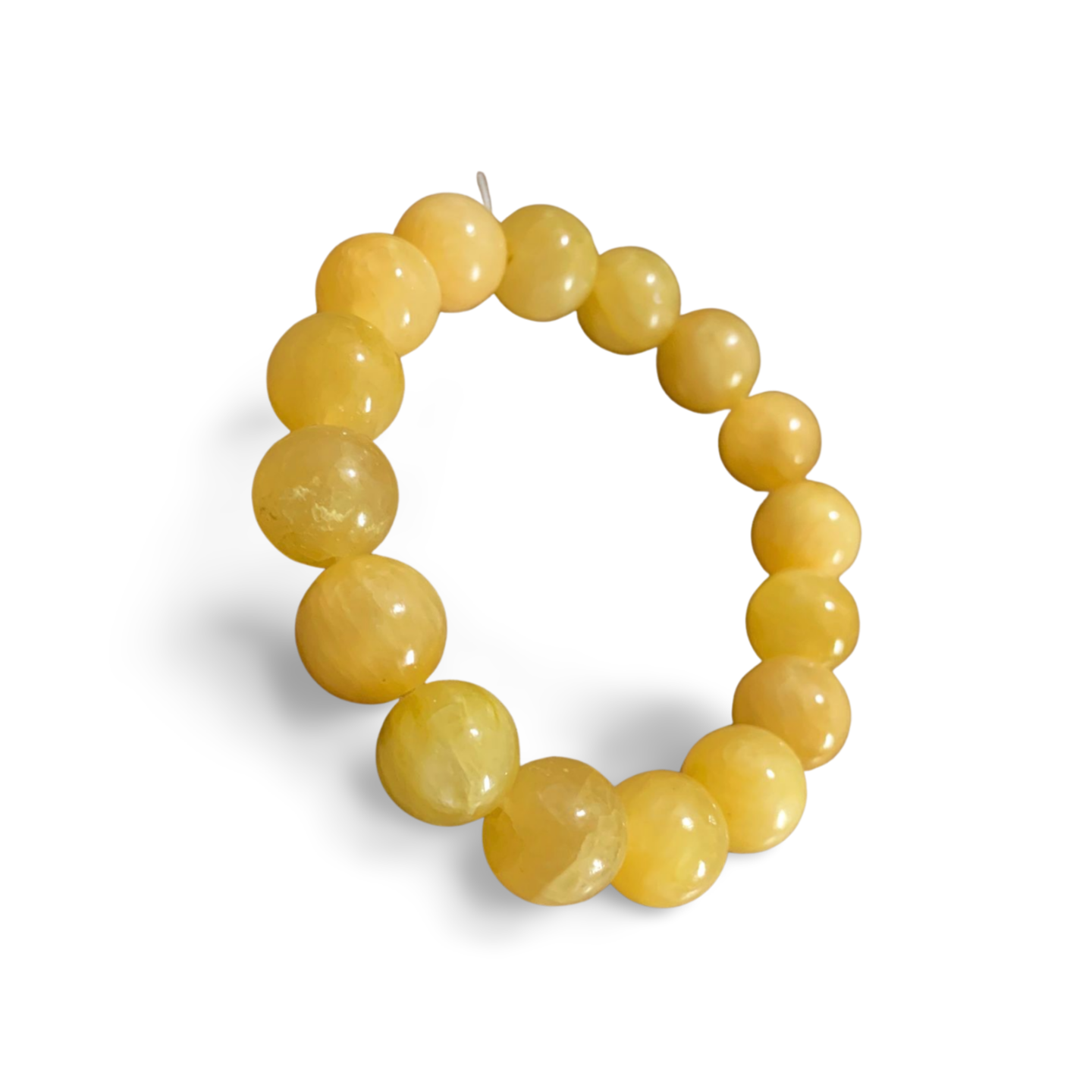 YELLOW CALCITE BEADED BRACELET