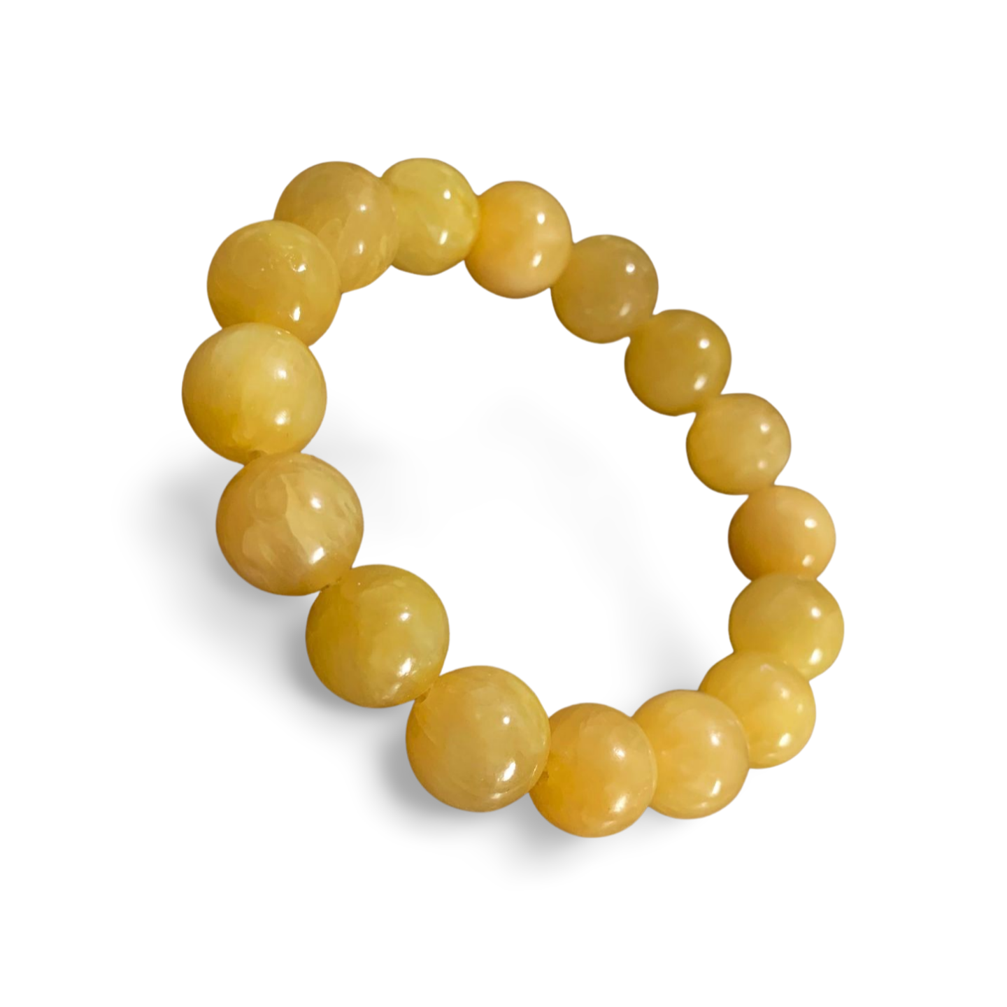 YELLOW CALCITE BEADED BRACELET