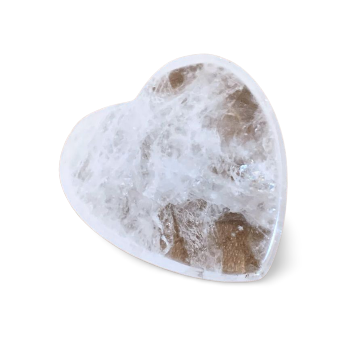 CLEAR QUARTZ FLAT BACKED HEART