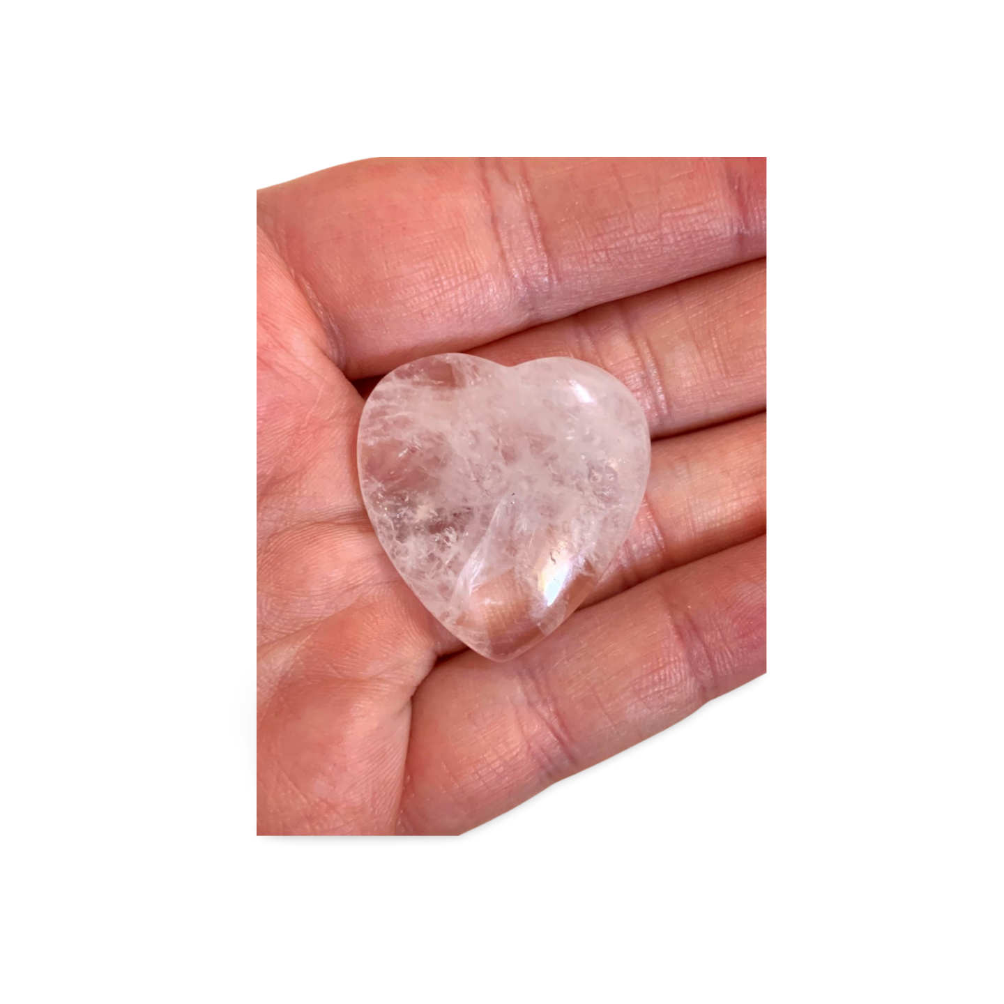 CLEAR QUARTZ FLAT BACKED HEART