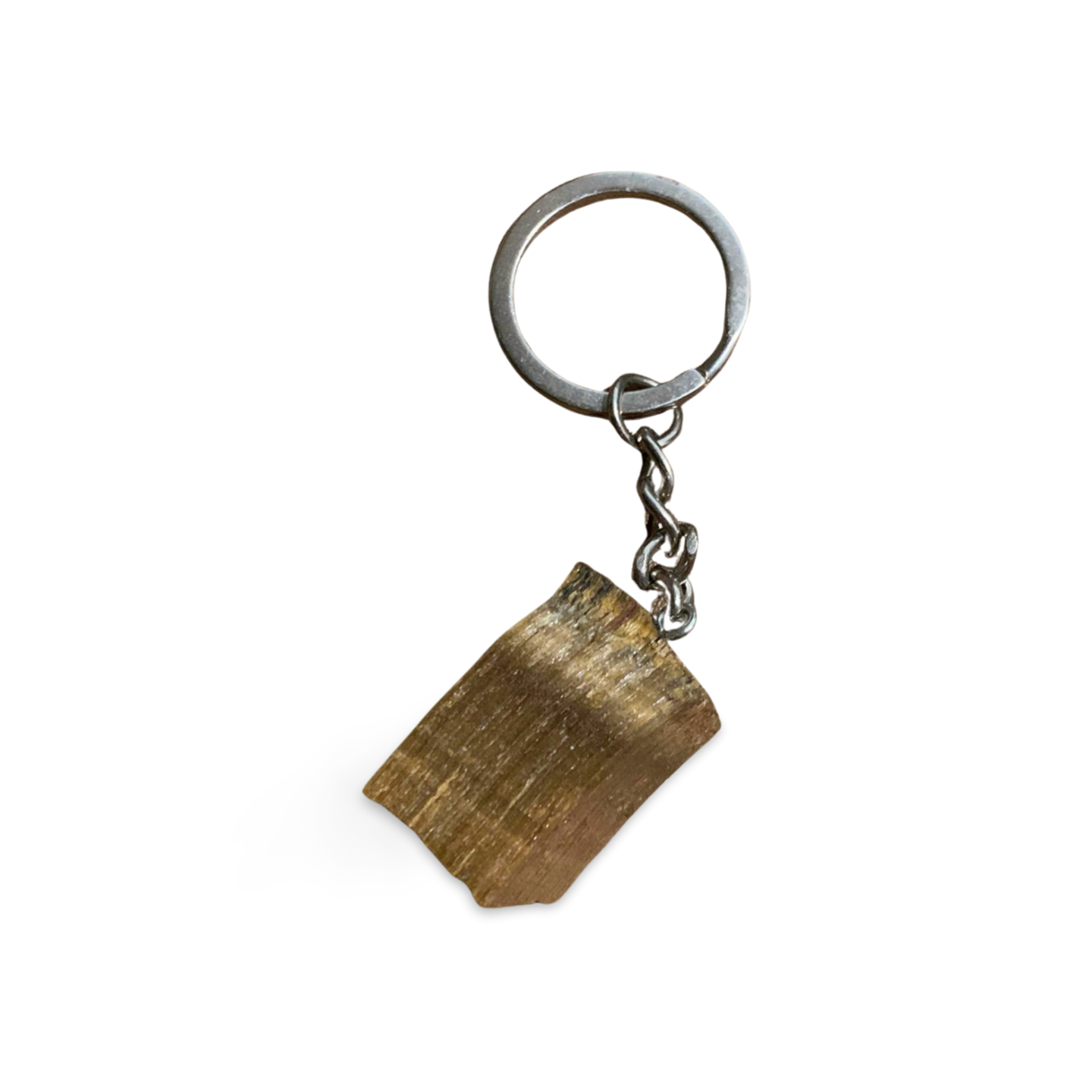 TIGER'S EYE RAW KEYRING