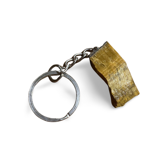 TIGER'S EYE RAW KEYRING