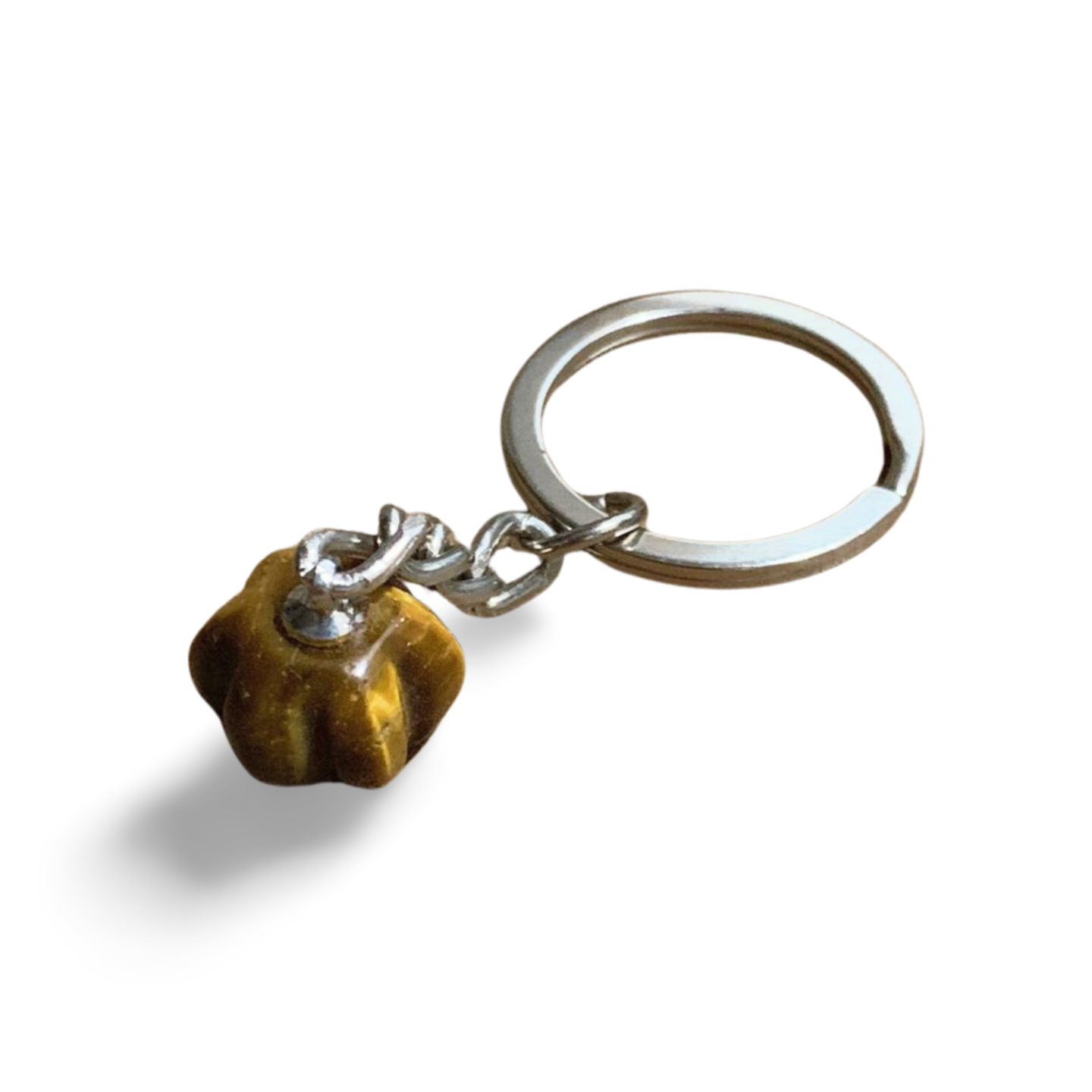 TIGER'S EYE PUMPKIN KEYRING