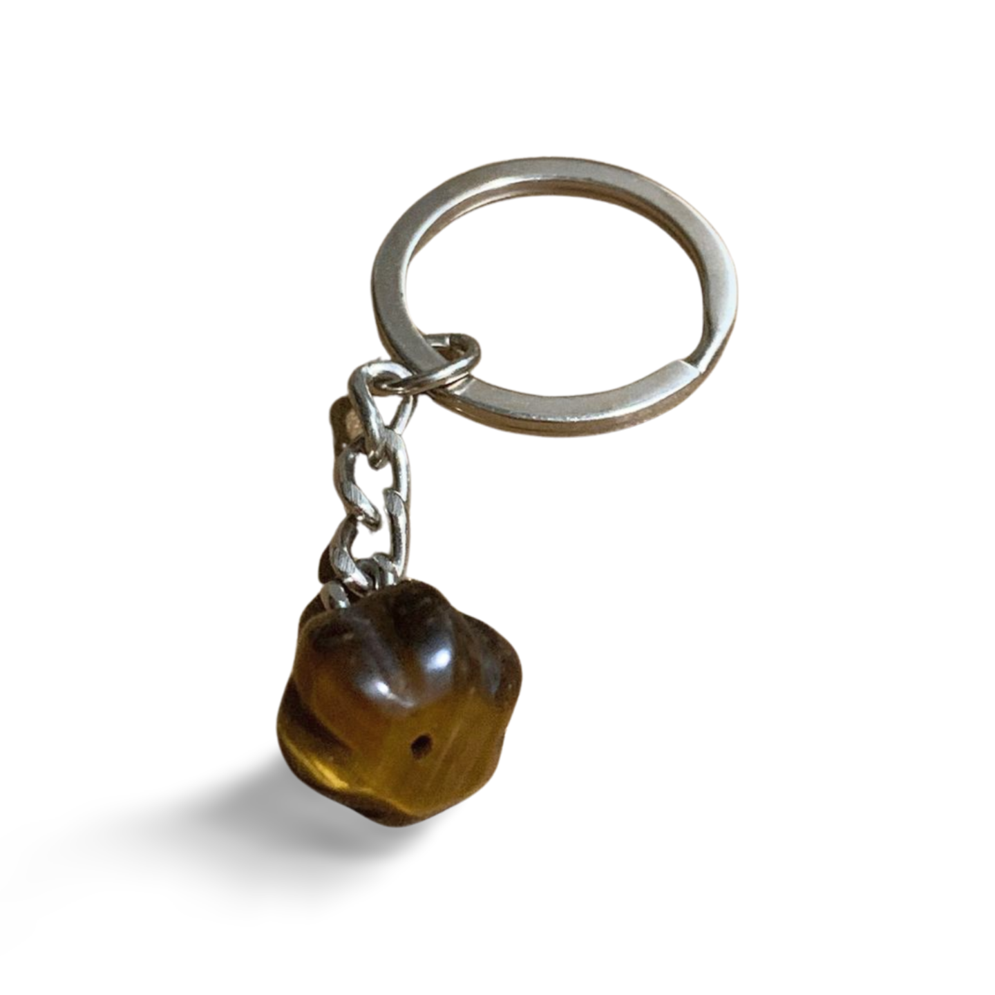 TIGER'S EYE PUMPKIN KEYRING